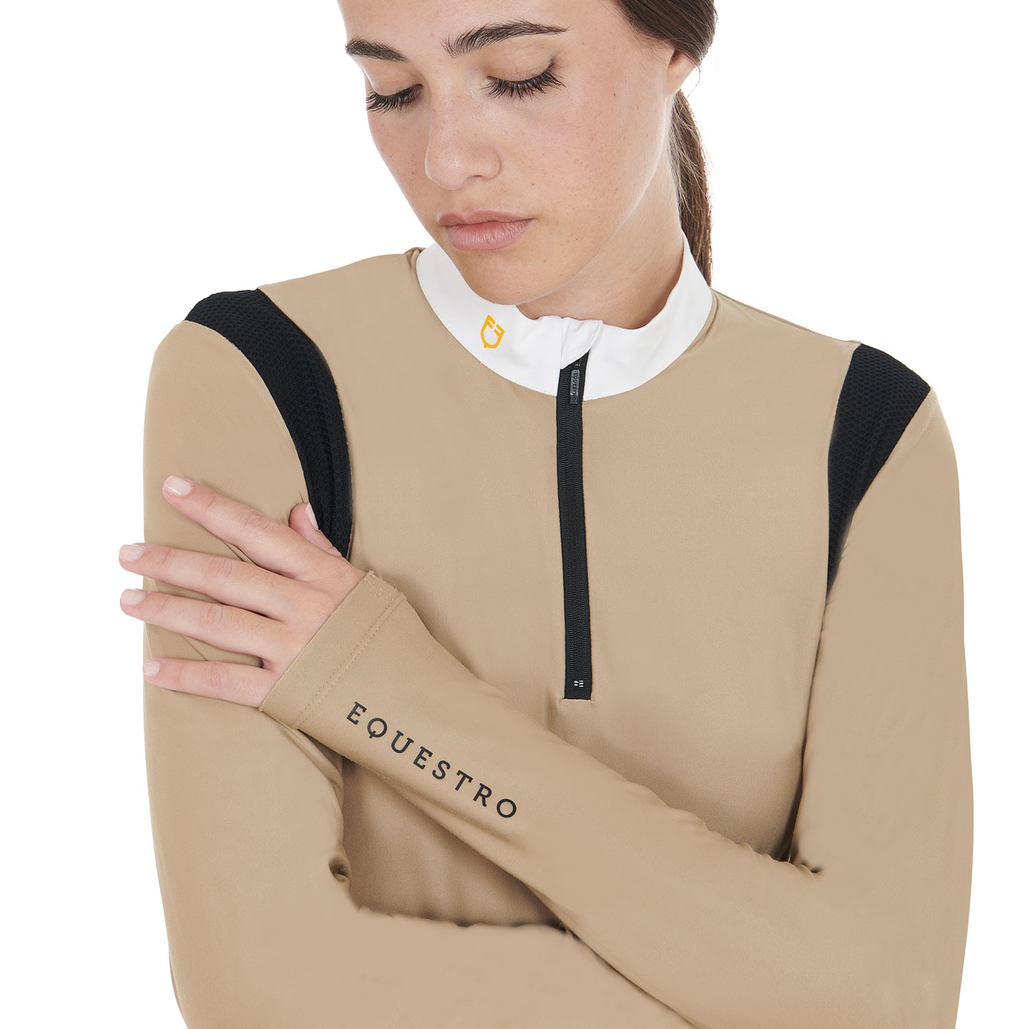 Tailliertes Damen-Poloshirt aus technischem Gewebe