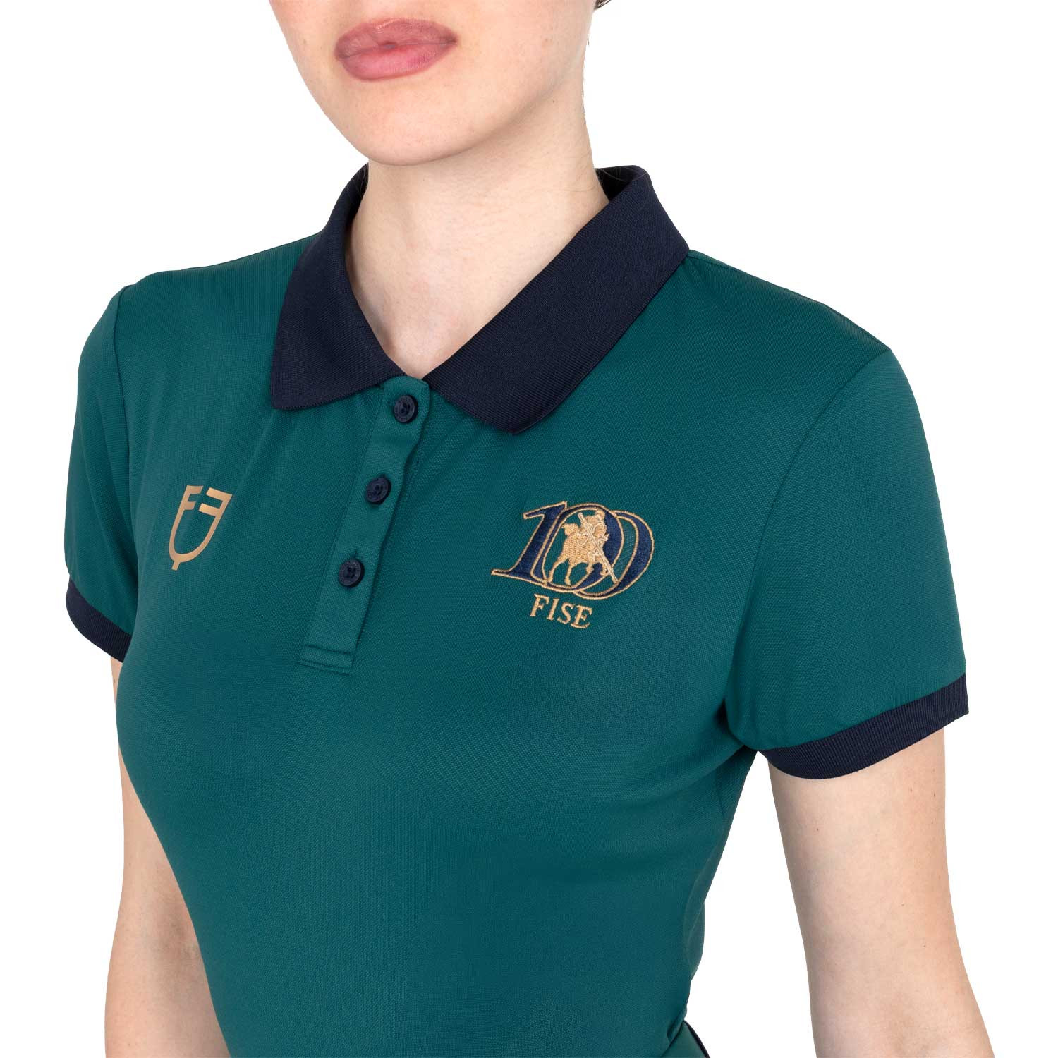 Trainingspoloshirt mit drei Knöpfen X FISE 100