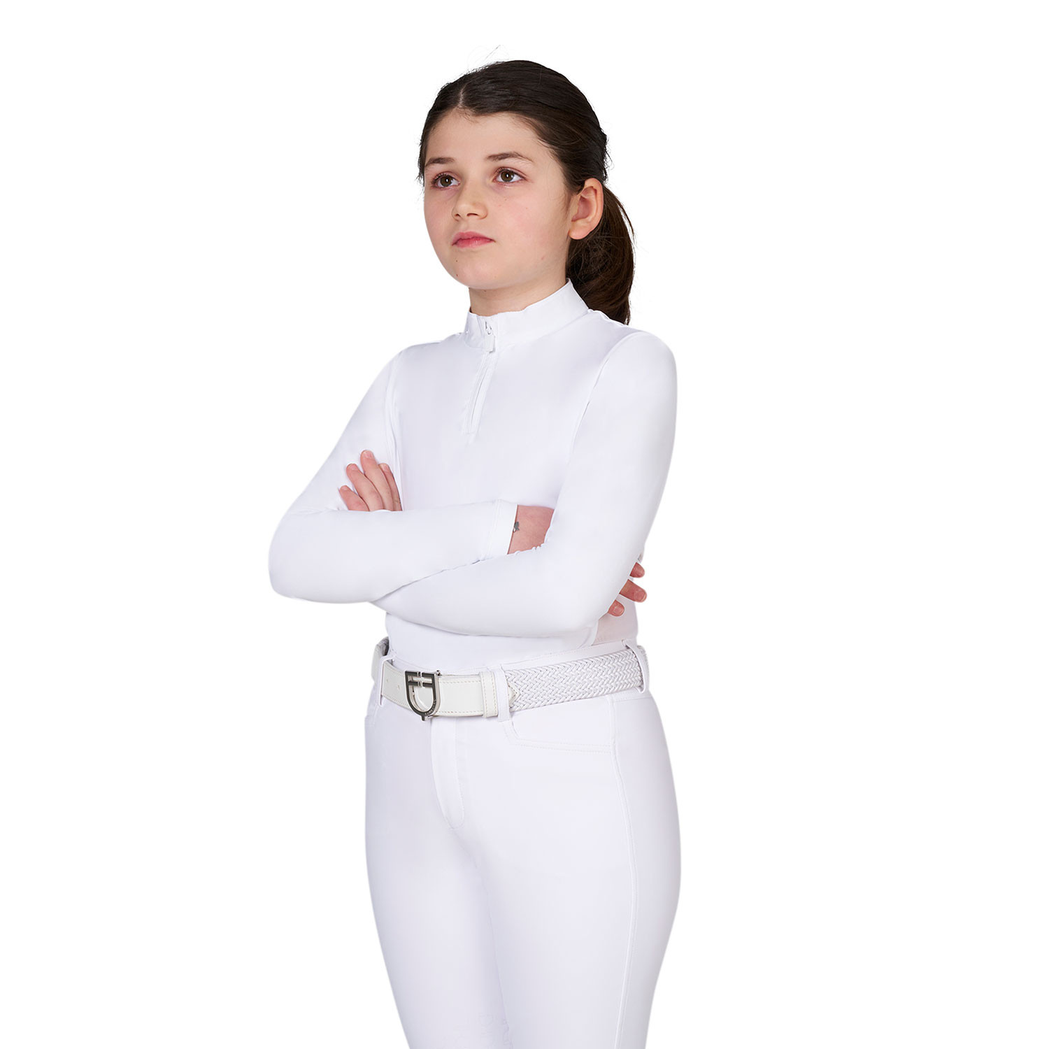 Turnier-Poloshirt für Mädchen mit Micromesh-Einsätzen