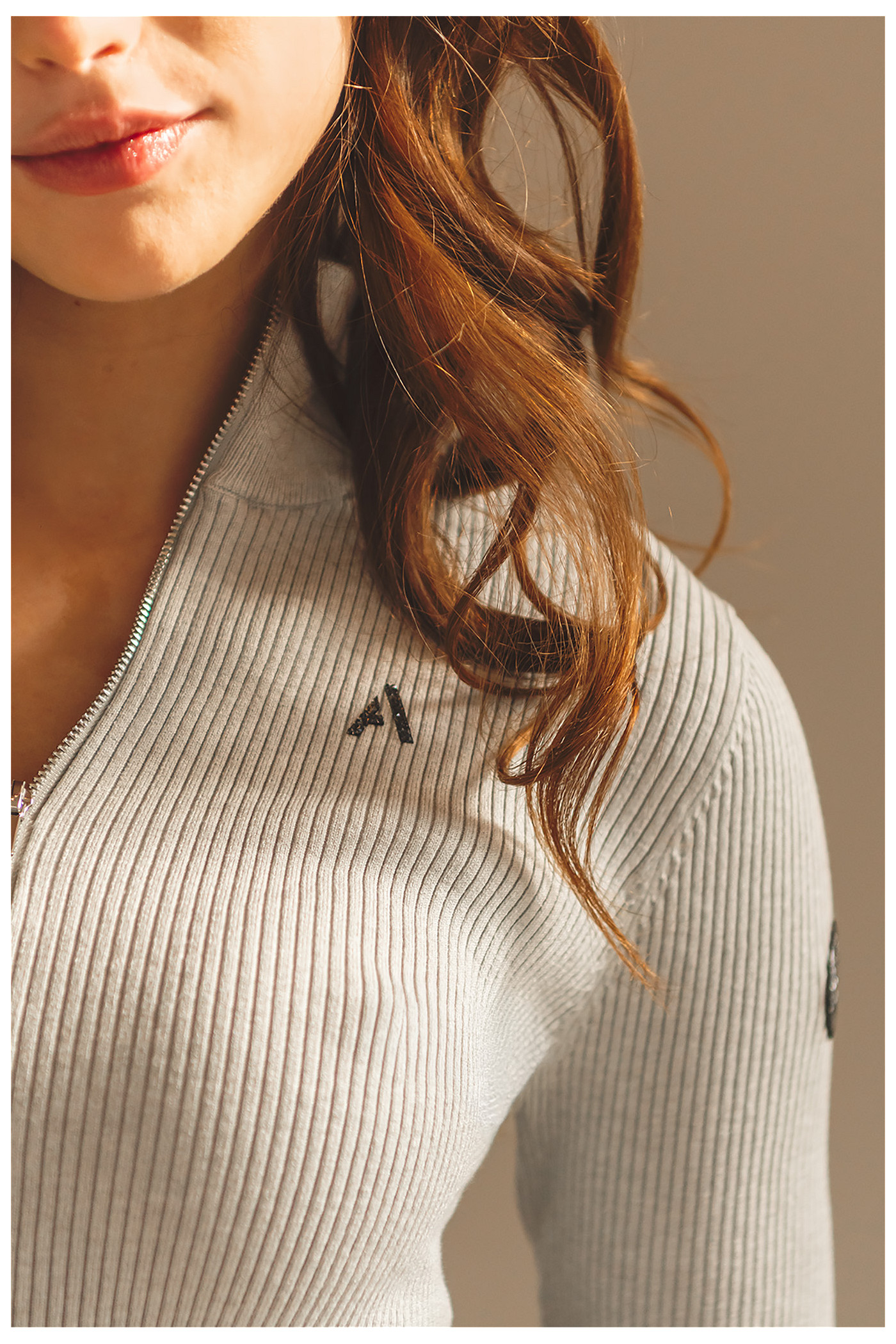 Slim-Fit-Strickjacke mit Reißverschluss ATC262304