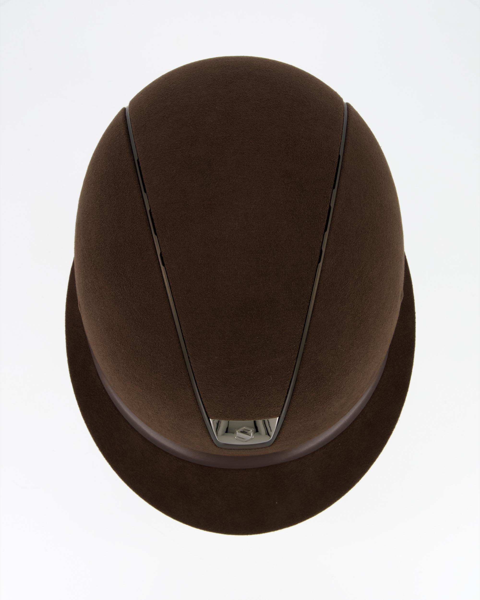 Riding helmet Miss Shield Premium Alcantara Frontalband Leather Matt Bronze in brown