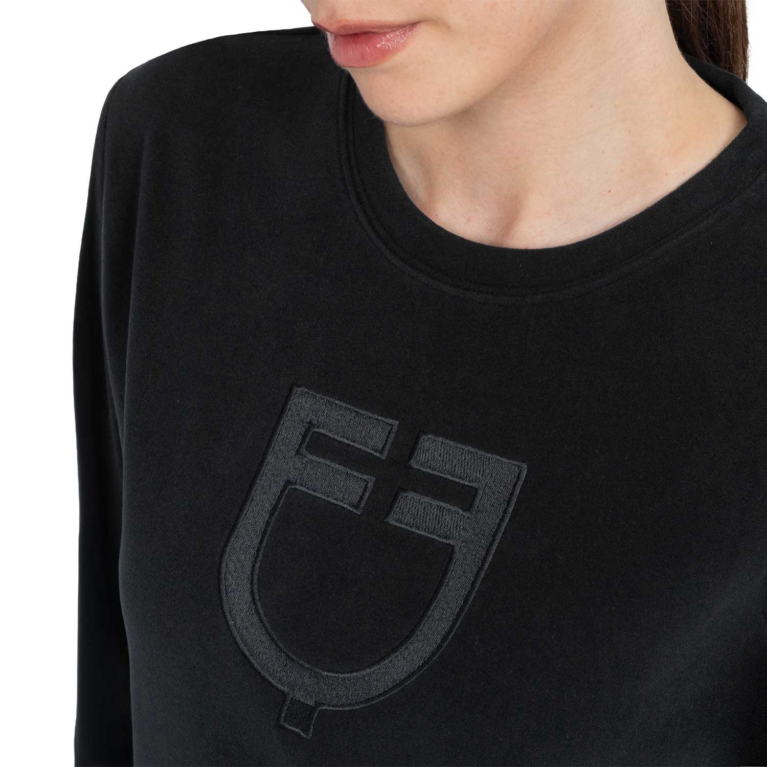 Damen-Fleece-Sweatshirt mit Rundhalsausschnitt