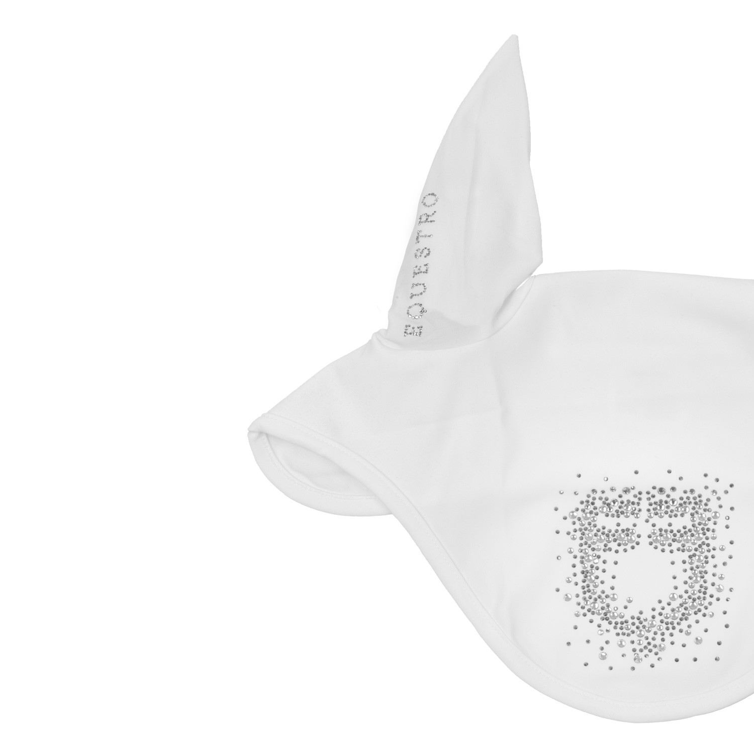 Fliegenhaube aus technischem Gewebe mit Strasslogo