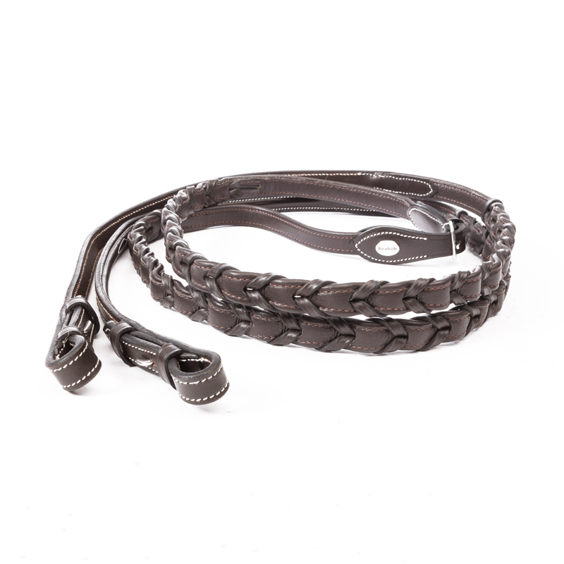 Hunterzügel Softleder - geflochten-ohne Stege