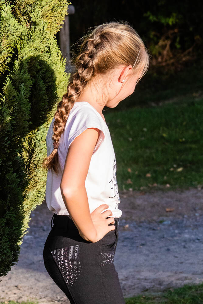 Children's riding breeches Kalotta with full grip in black