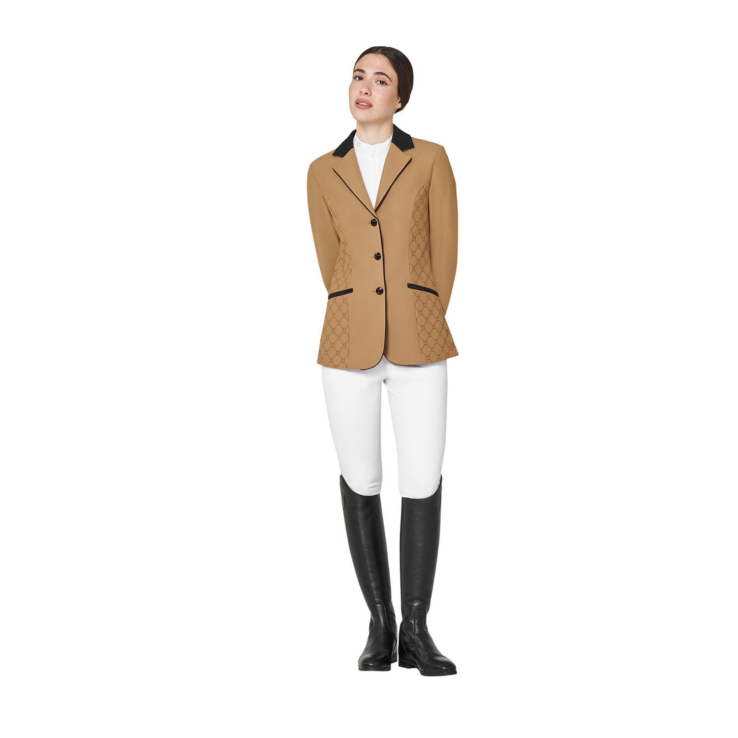 Damen-Turnierjacket mit Monogramm in Velours-Optik