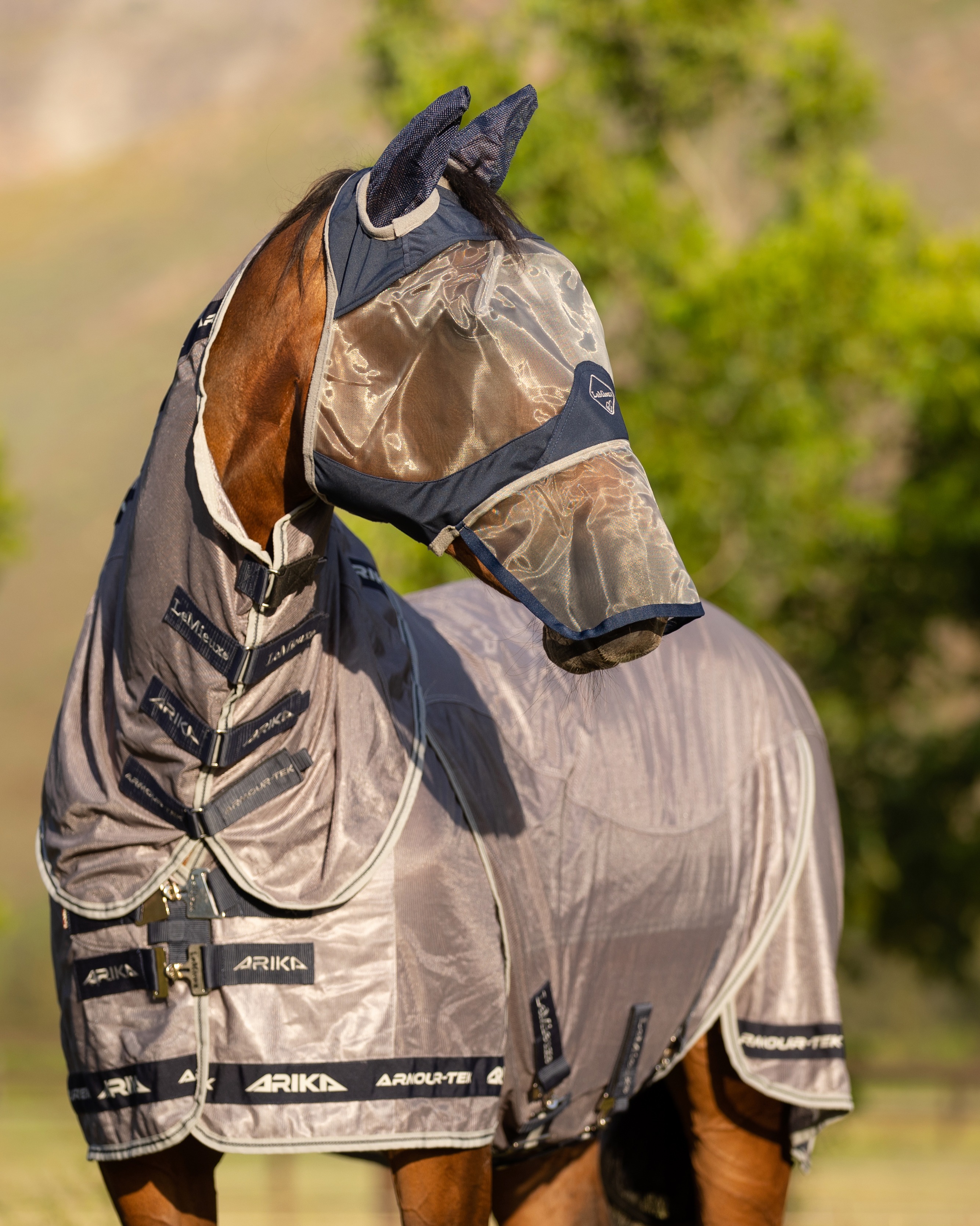 Fliegenmaske Armour Shield Pro in navy/grau