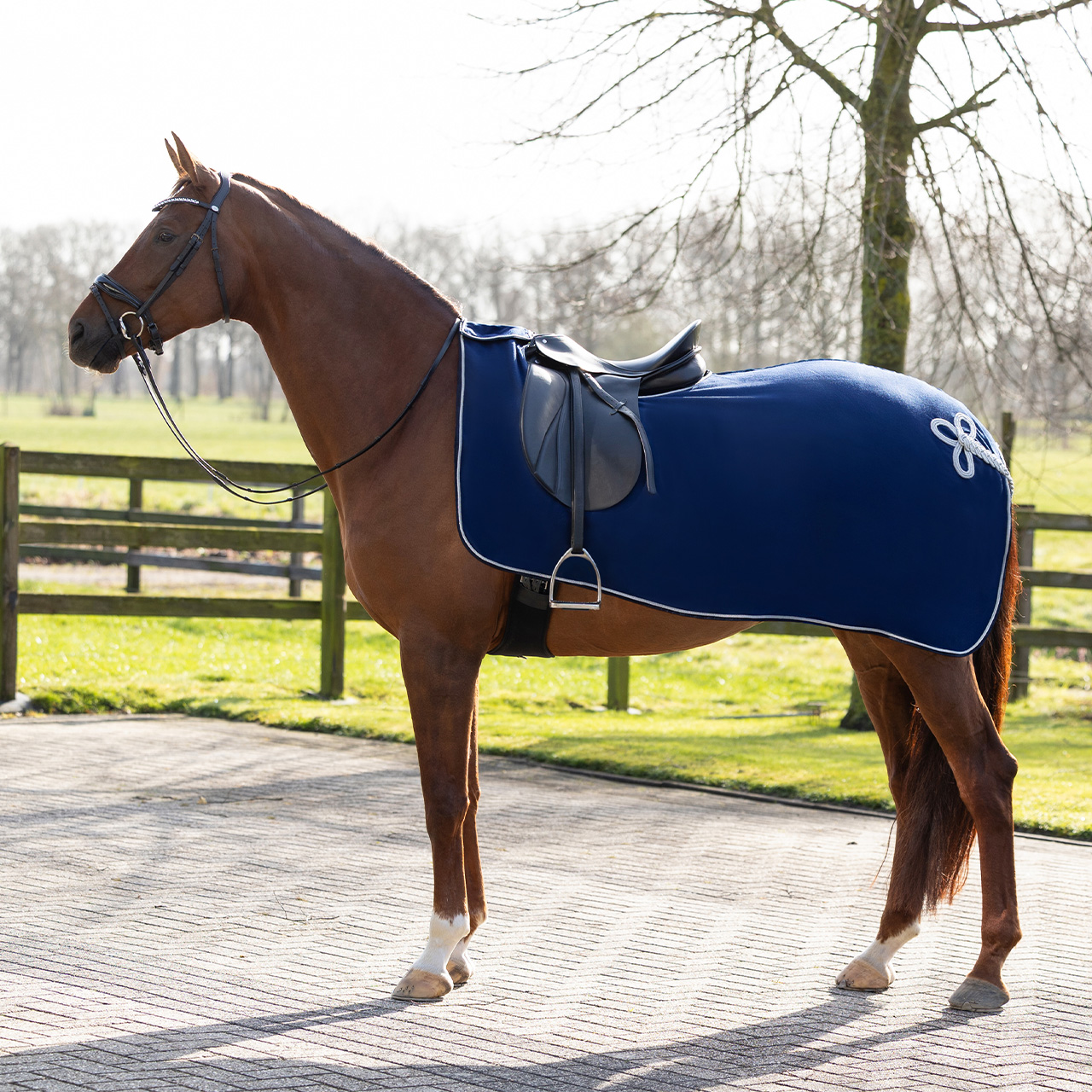 Riding rug fleece with ornament Riding rug fleece with ornament