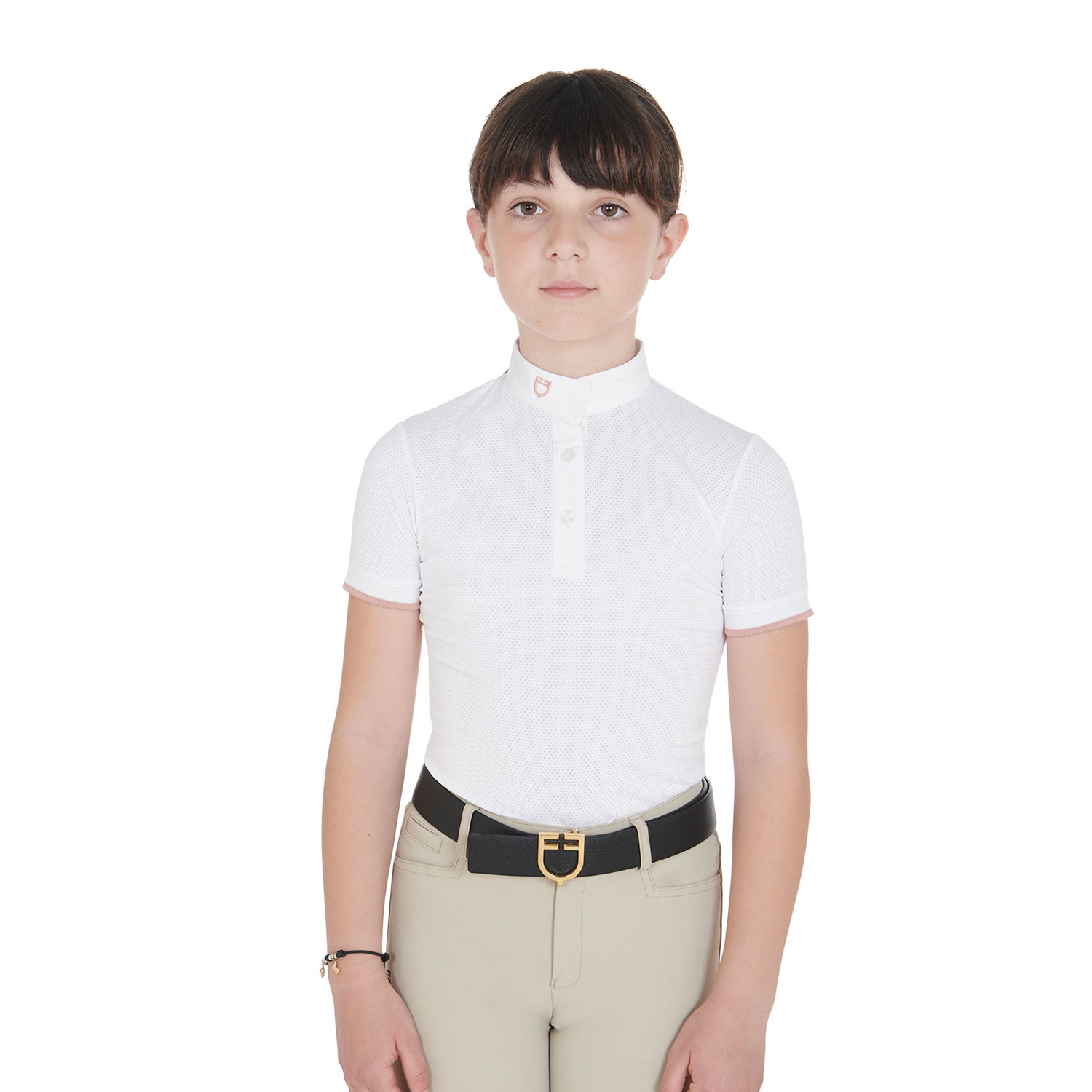 Mädchen-Turnierpolo Slim Fit atmungsaktiv