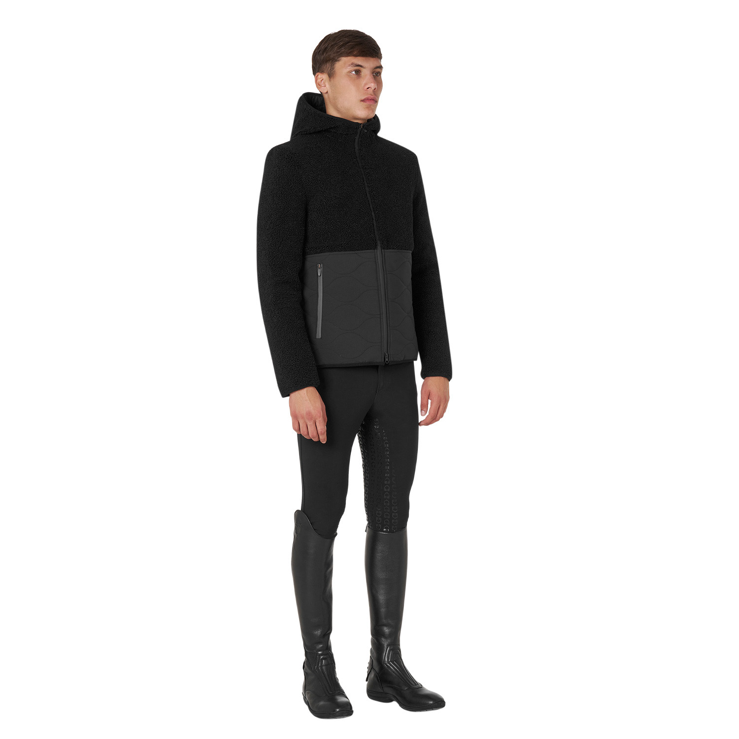 Wasserdichte Herren-Jacke mit Teddy-Einsätzen