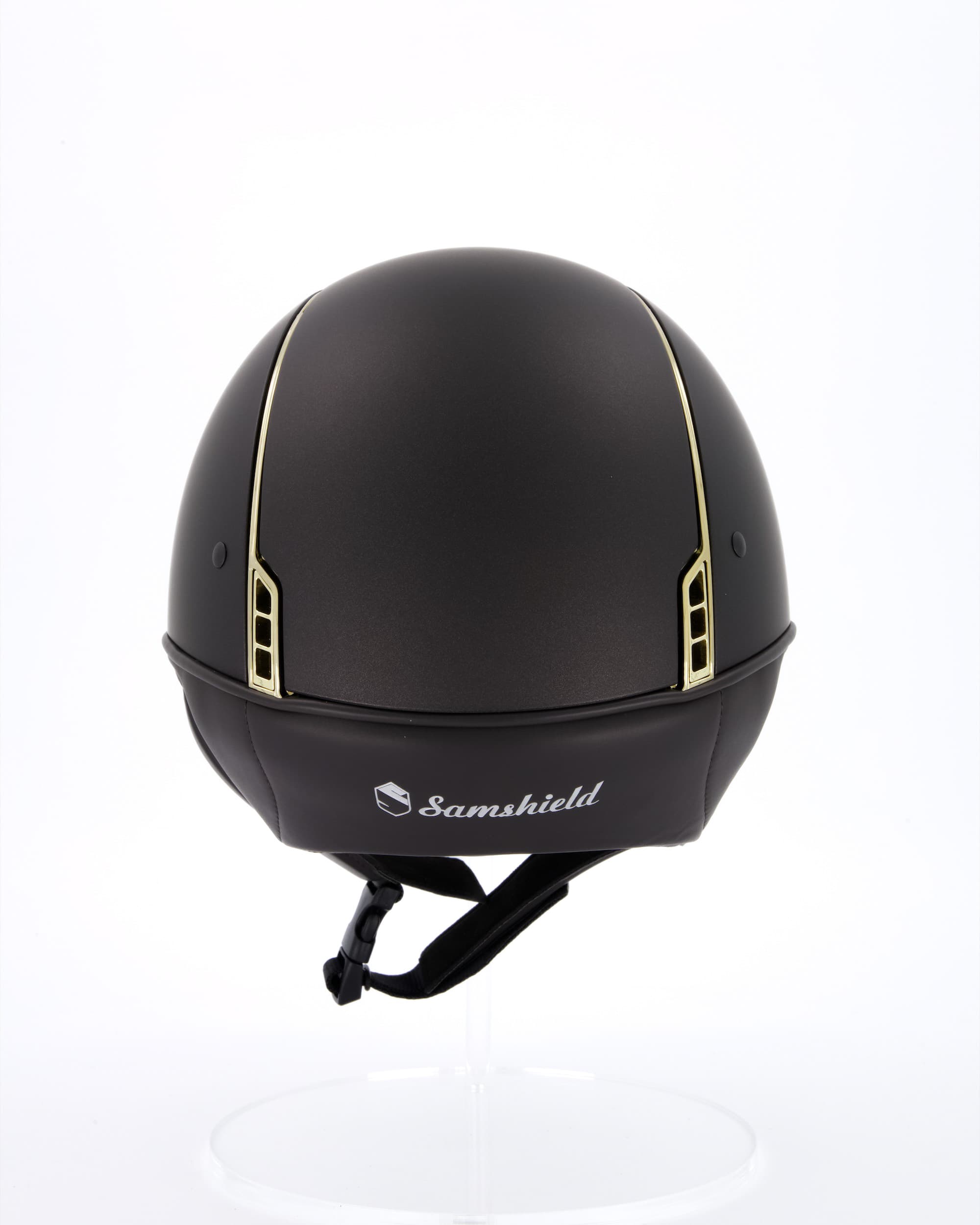 Reithelm Shadowmatt Chrome Gold 5 Swarovski Gold in braun Reithelm Shadowmatt Chrome Gold 5 Swarovski Gold in braun