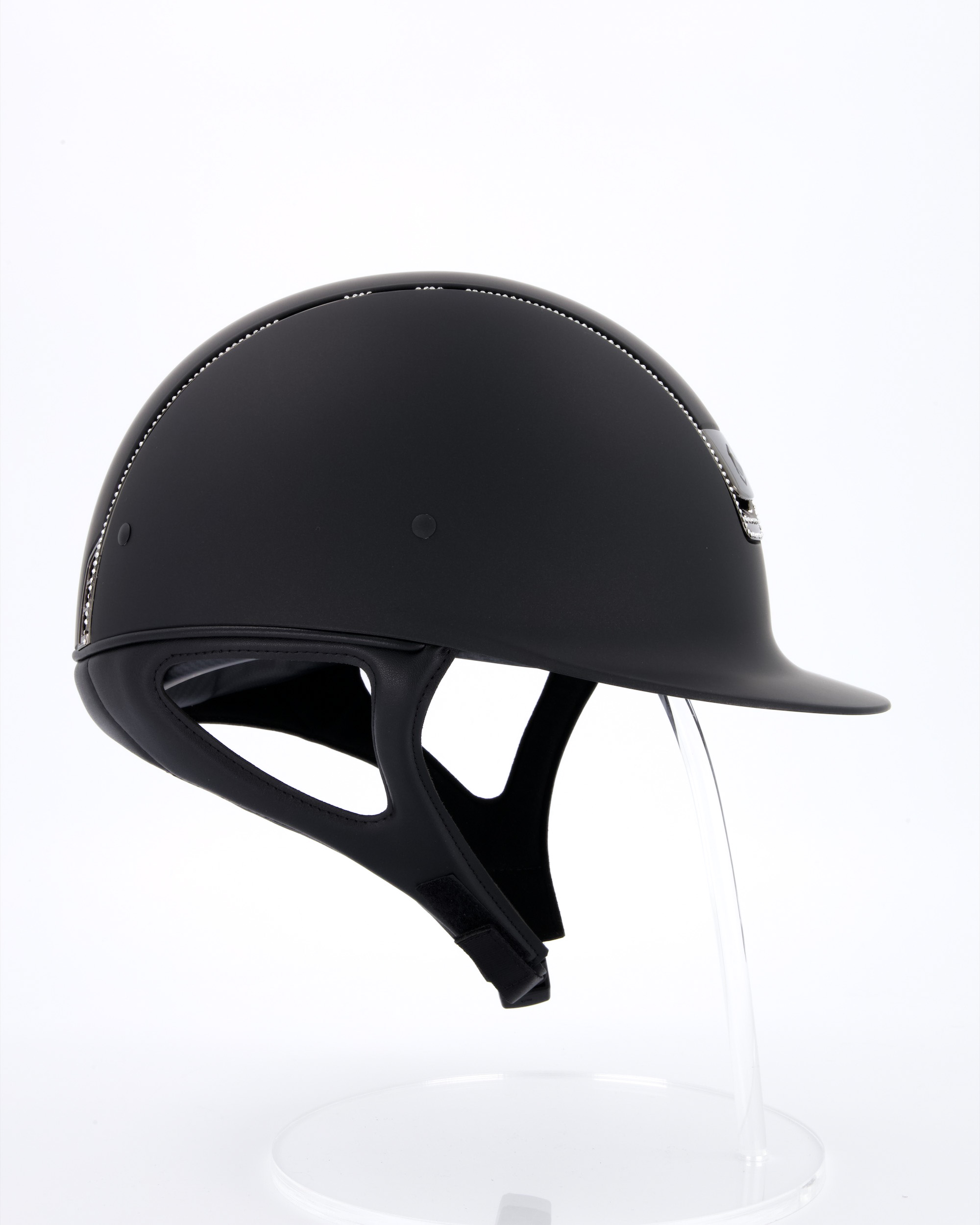 Riding helmet Shadowmatt Chrome with 255 Swarovski in black