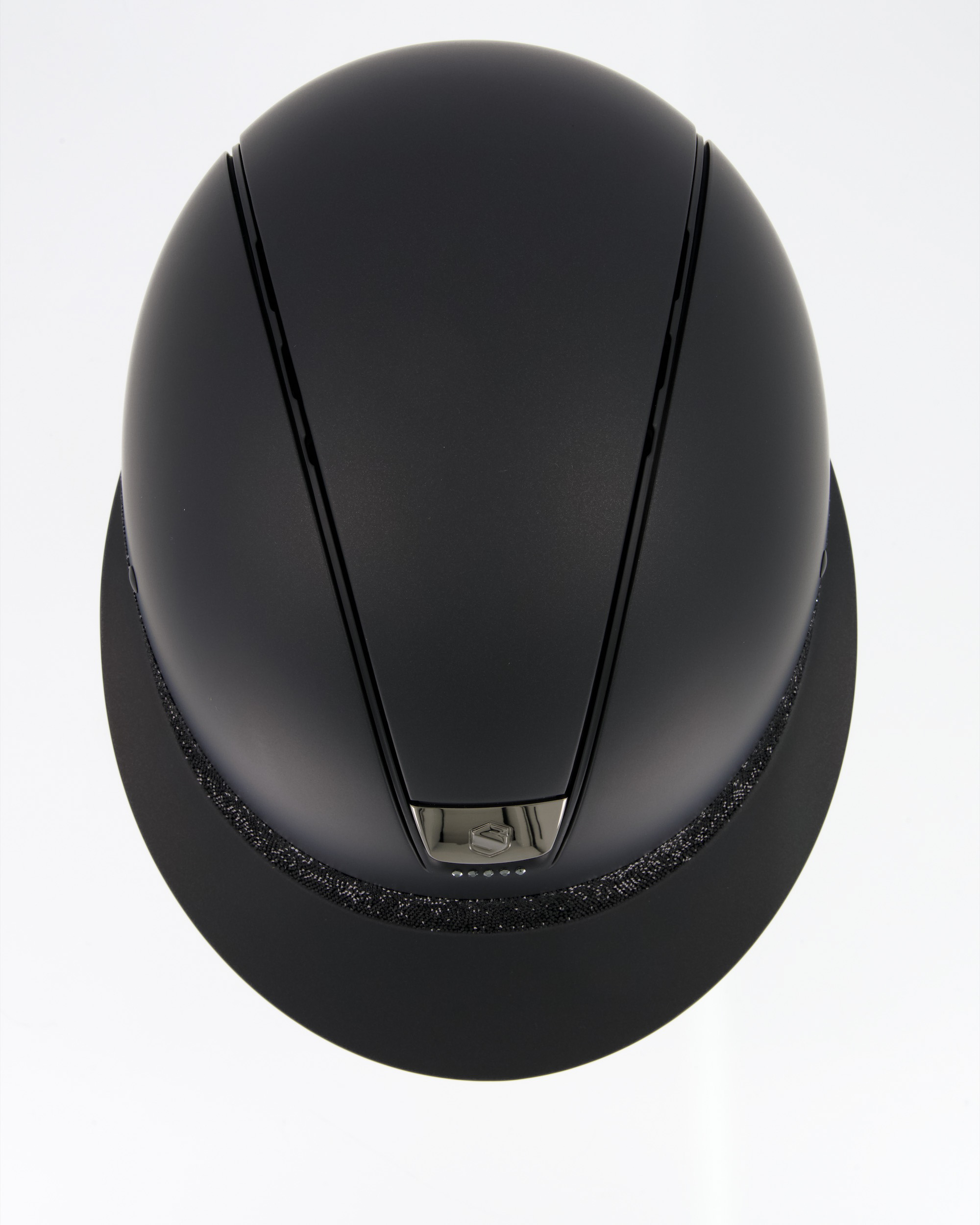 Reithelm Miss Shield Frontal Band Ultra Fine Rock Black, Trim Matt Black, 5 Swarovski Crystal Black, Blason Chrome Black in schwarz