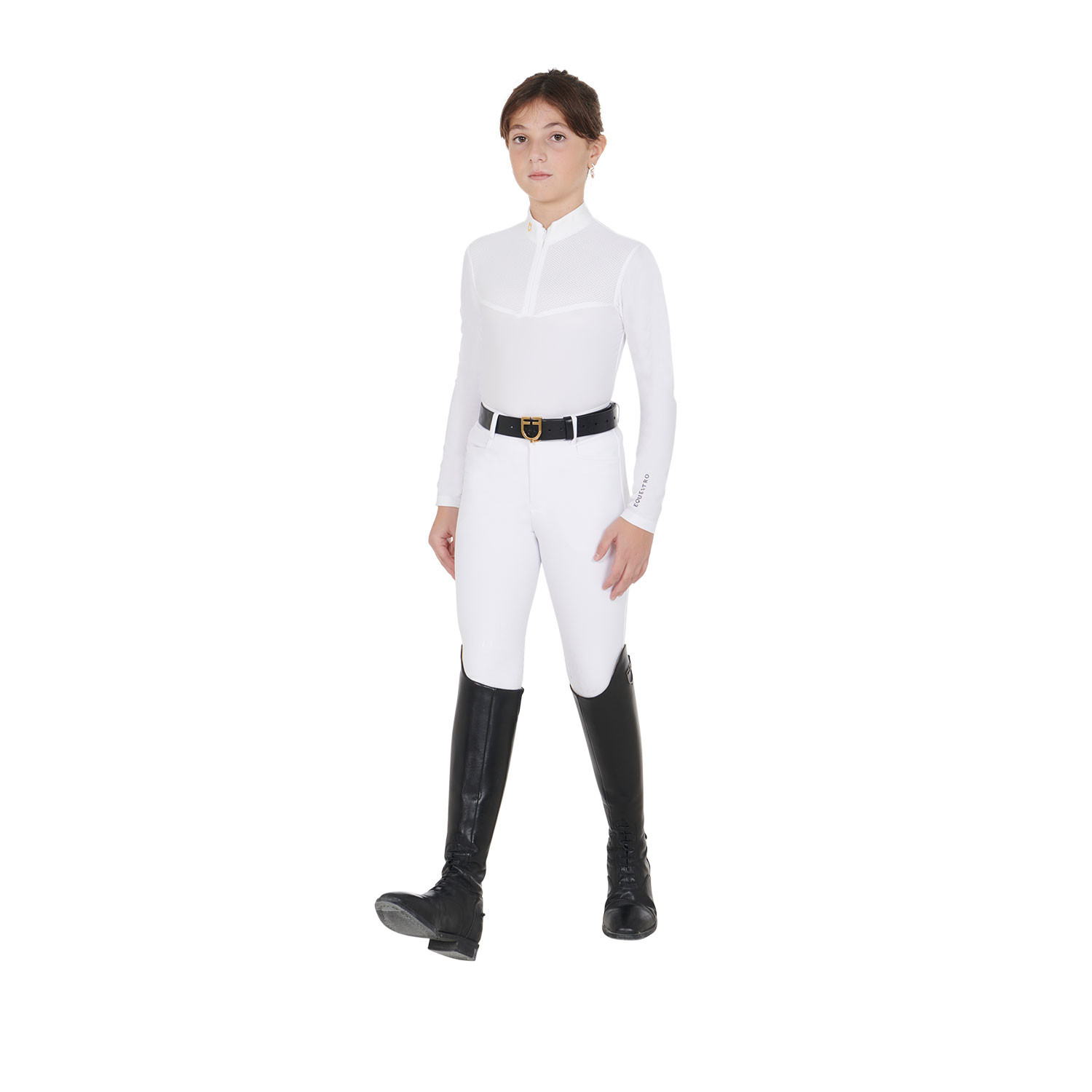 Mädchen-Poloshirt mit langen Ärmeln