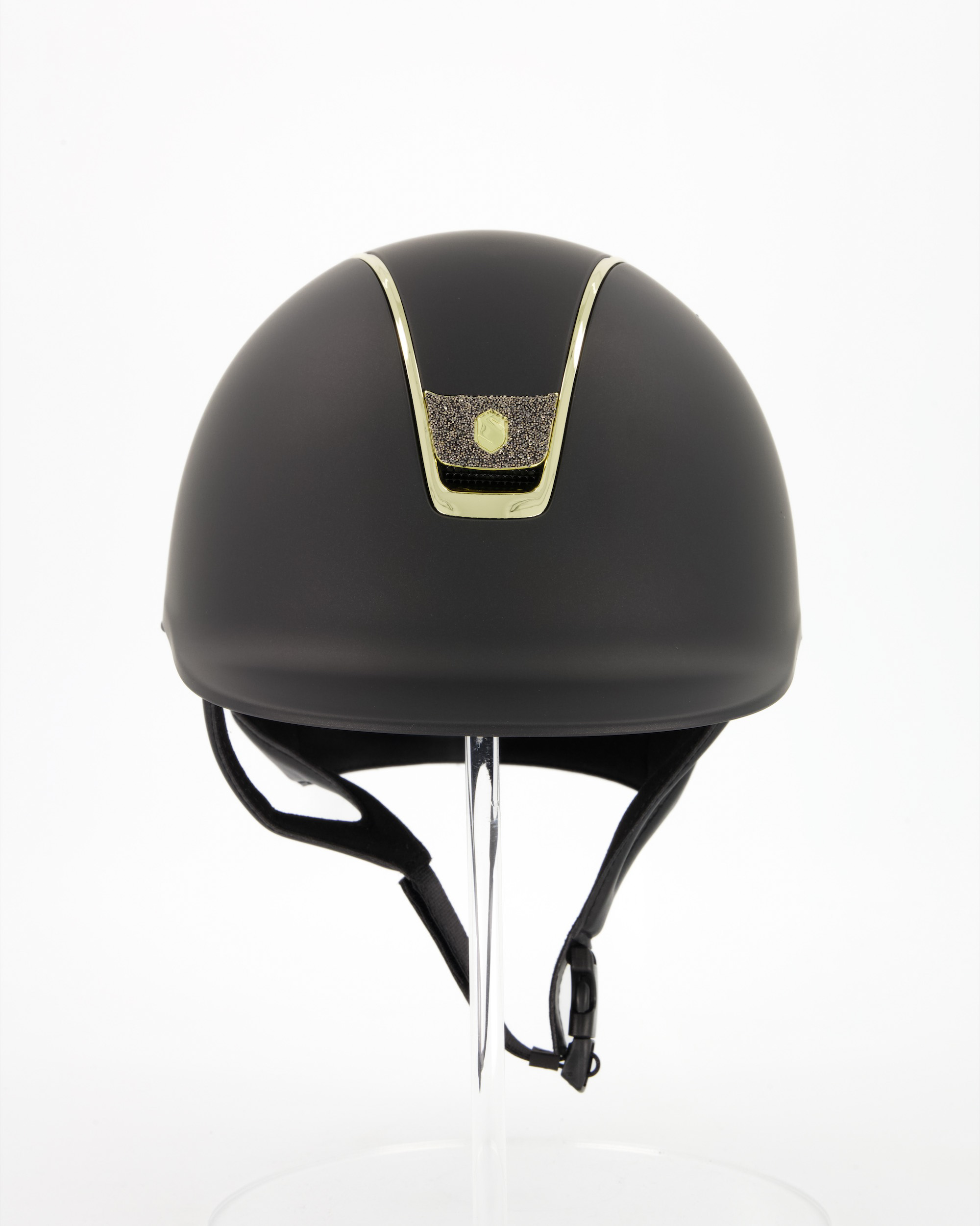 Reithelm 2.0 Shadowmatt Trim Gold Chrome Blason Crystal Fabric Gold in schwarz