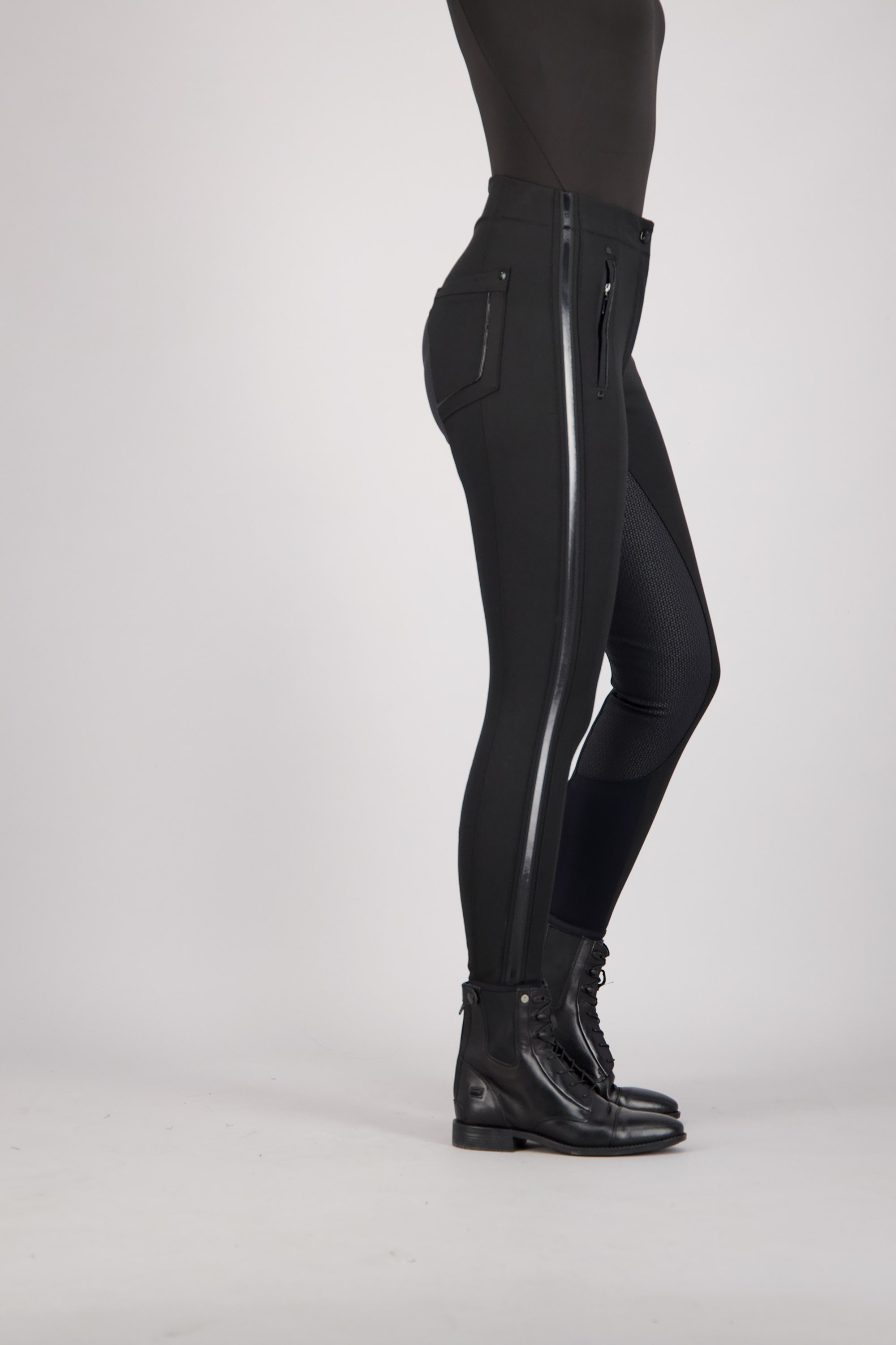 Culotte d'équitation pour femmes Wosha pleine grip en noir