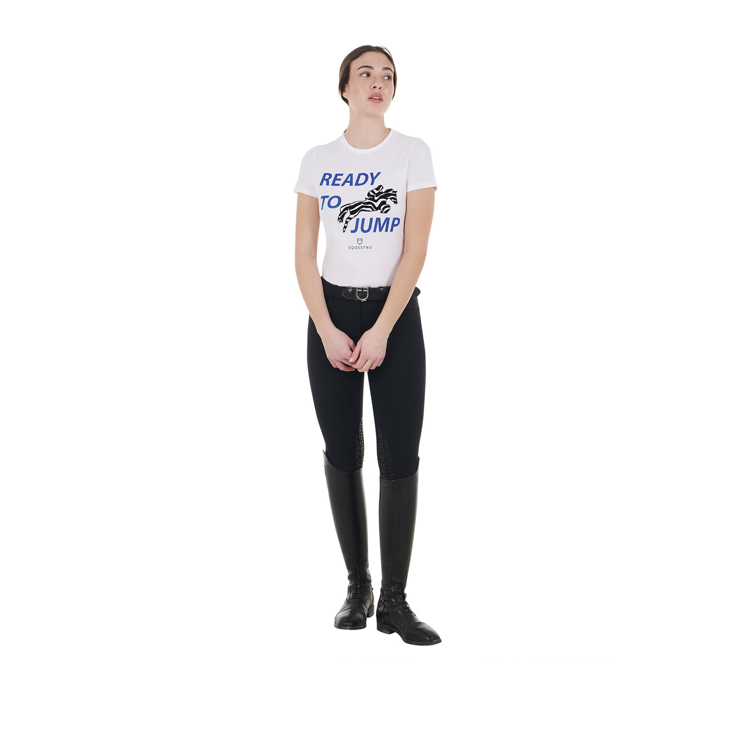 Damen-Baumwoll-T-Shirt Ready to Jump