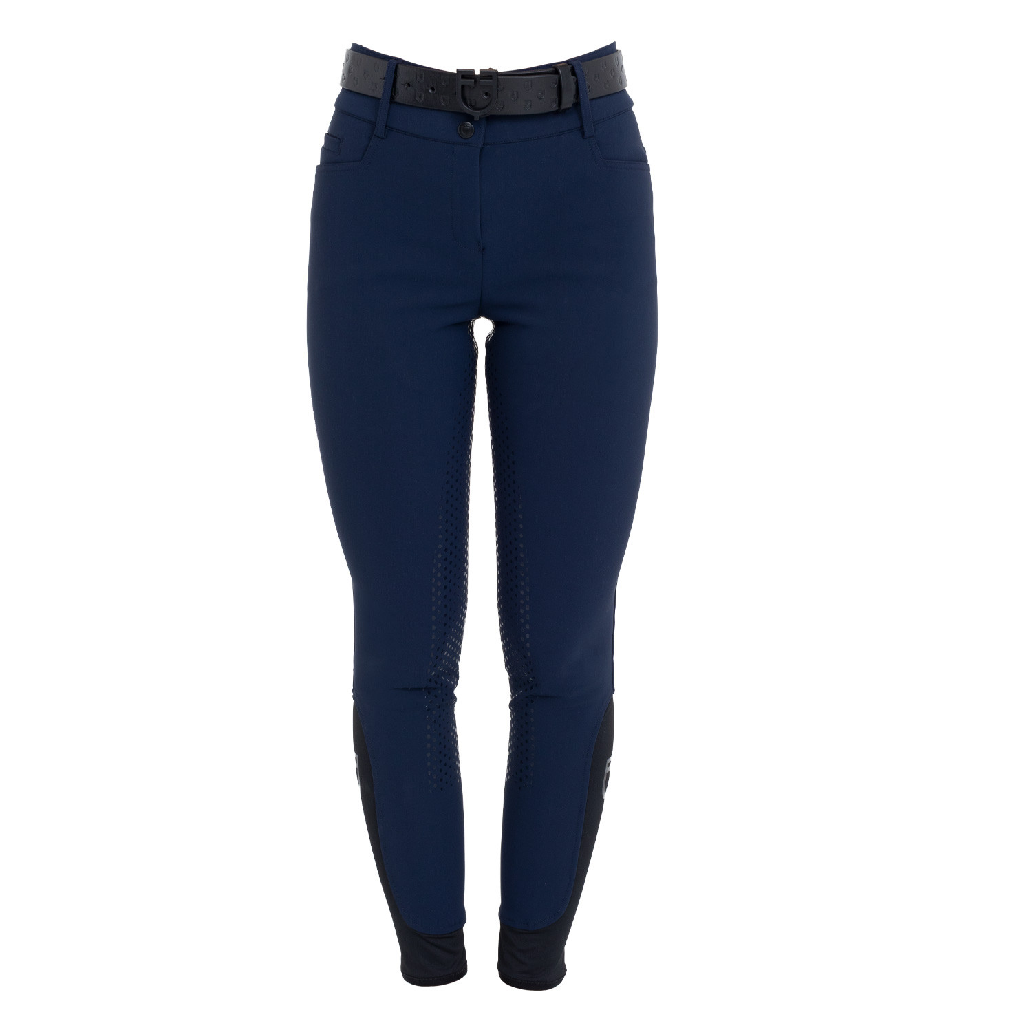 Damen-Reithose mit hohem Bund, Vollbesatz und Strass-Logo