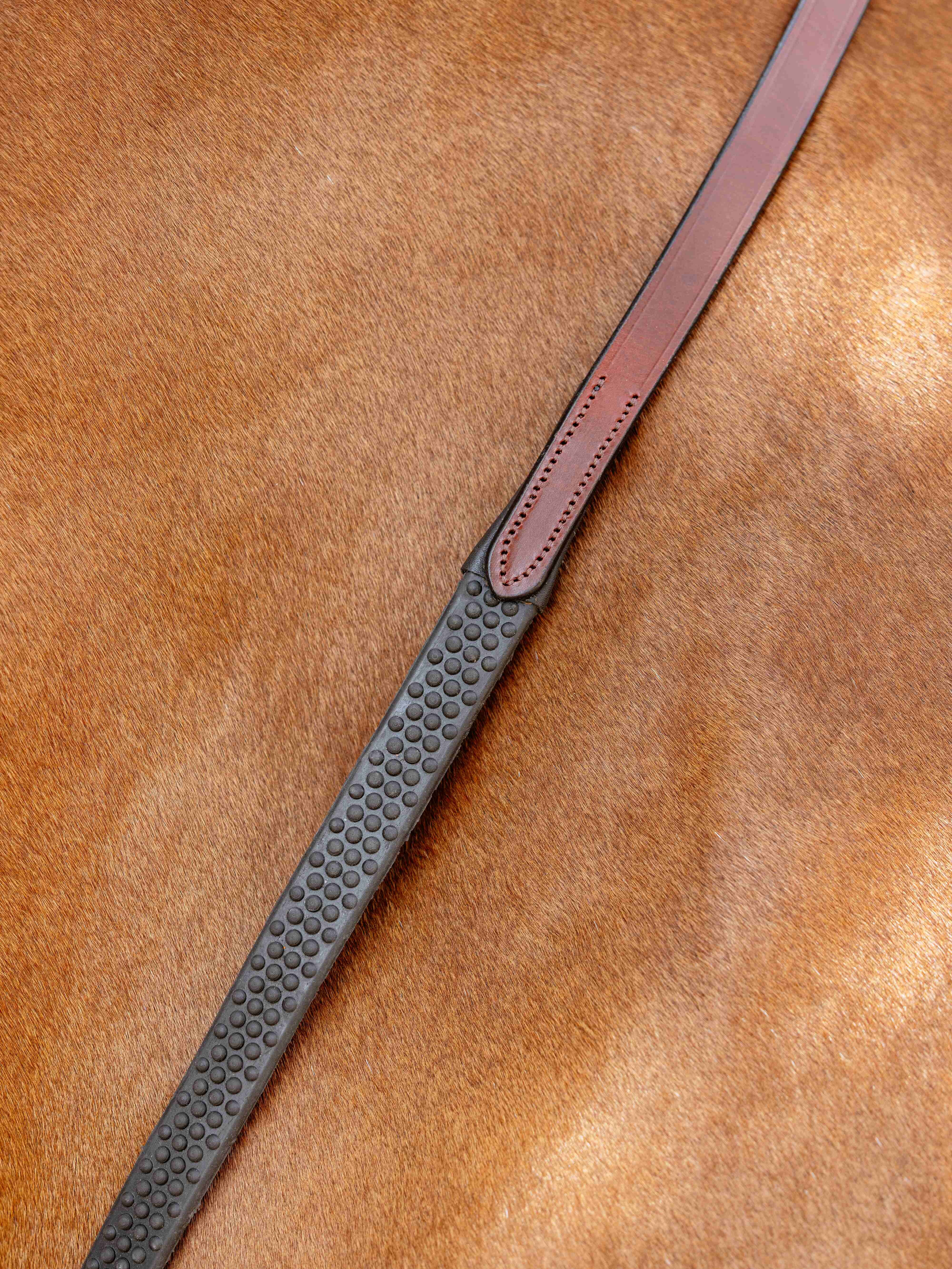 Weiche Gummizügel Kastanie/Silber