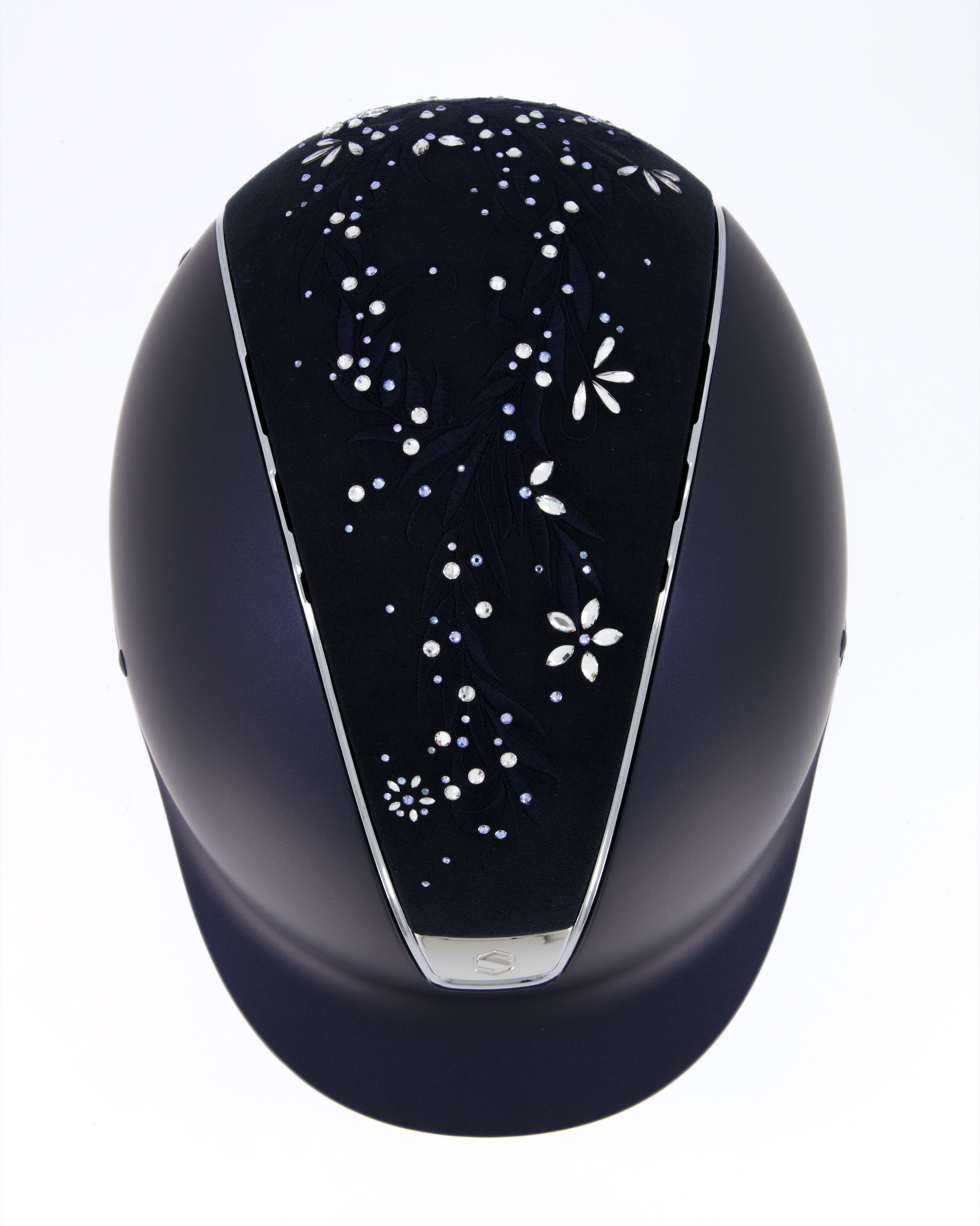 Reithelm Shadowmatt Blue, Top Flower Swarovski Jewerly Majestic Blue, Trim Chrome Silver, Blason Chrome Silver
