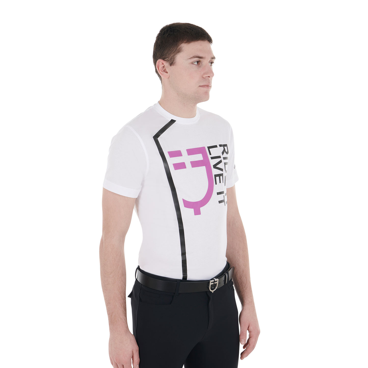 Slim-Fit-T-Shirt Ride It Live It mit Logo für Herren