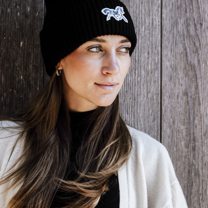 Cap black horse