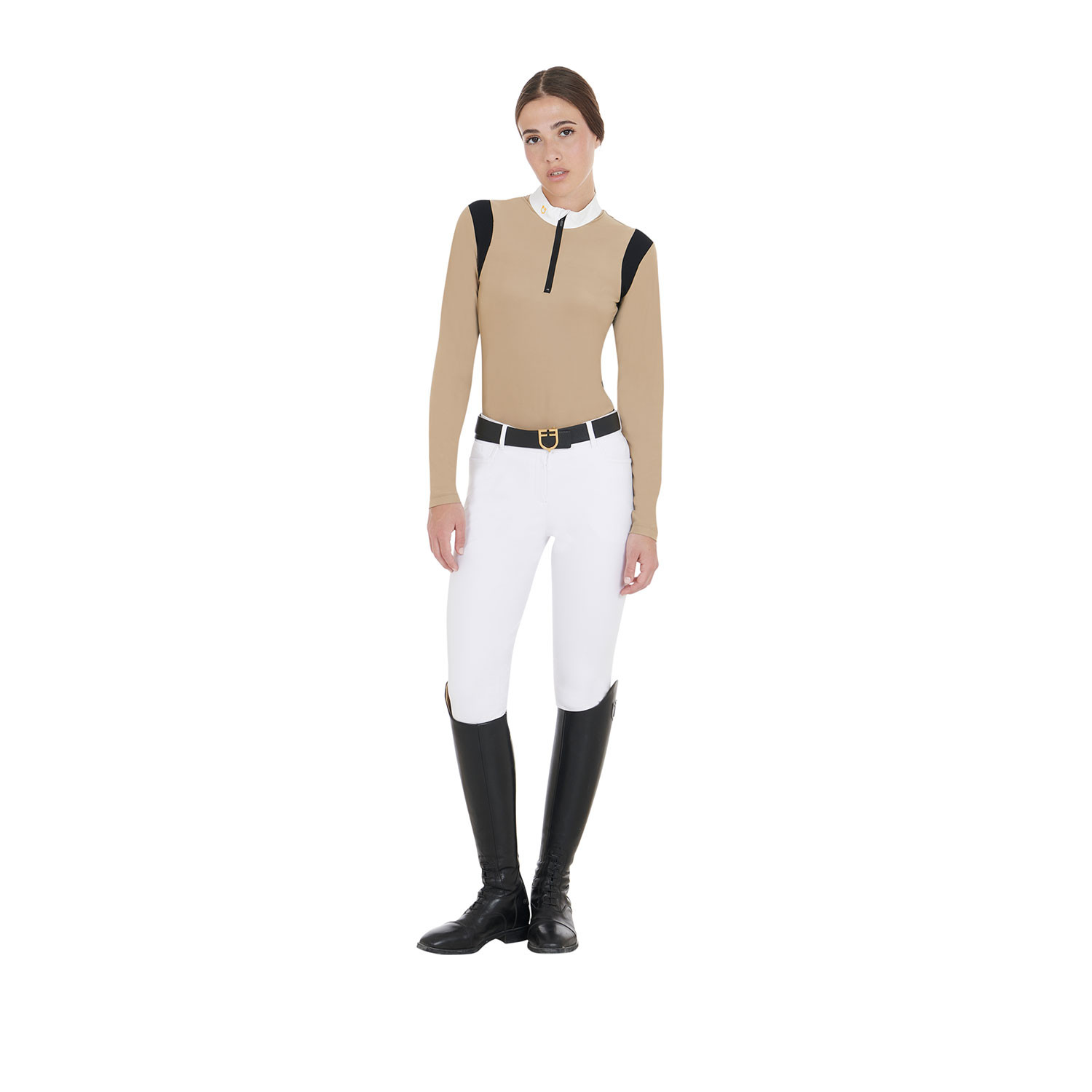 Tailliertes Damen-Poloshirt aus technischem Gewebe