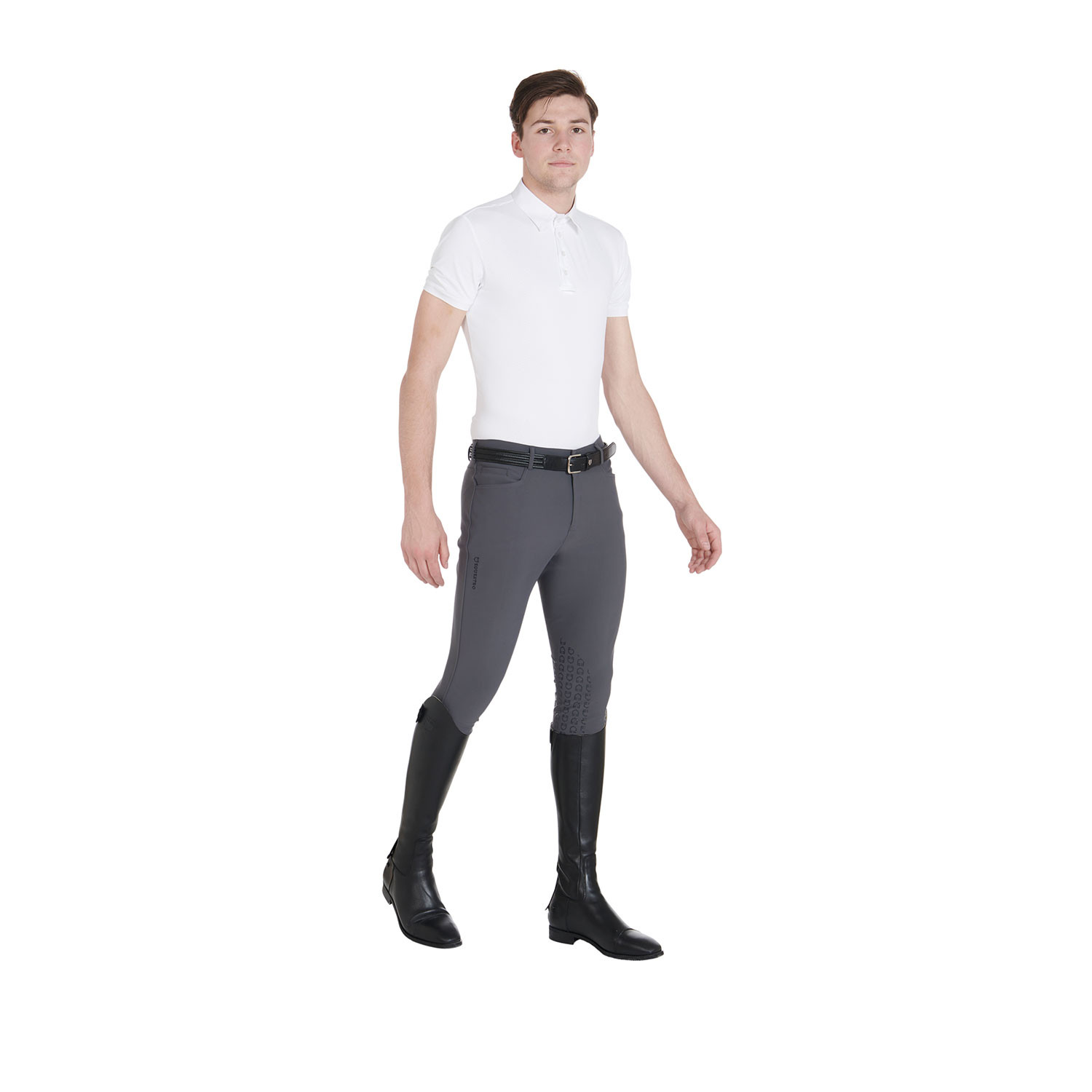 Schmale Herren-Reithose mit Grip und Logo