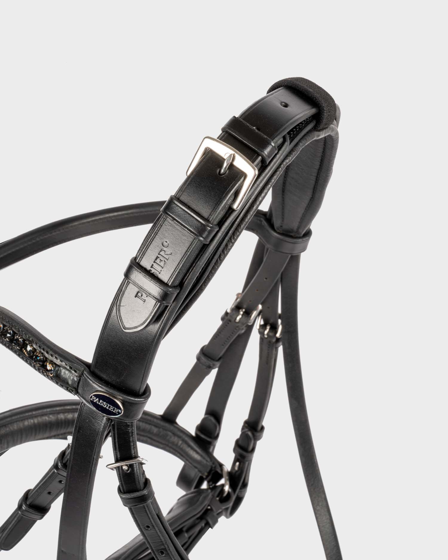 Bridle Hubertus Schmidt Black Edition patent leather anatomical in black