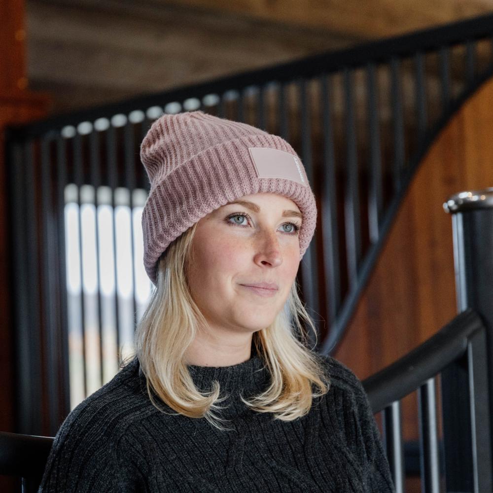 Beanie with rubberised logo