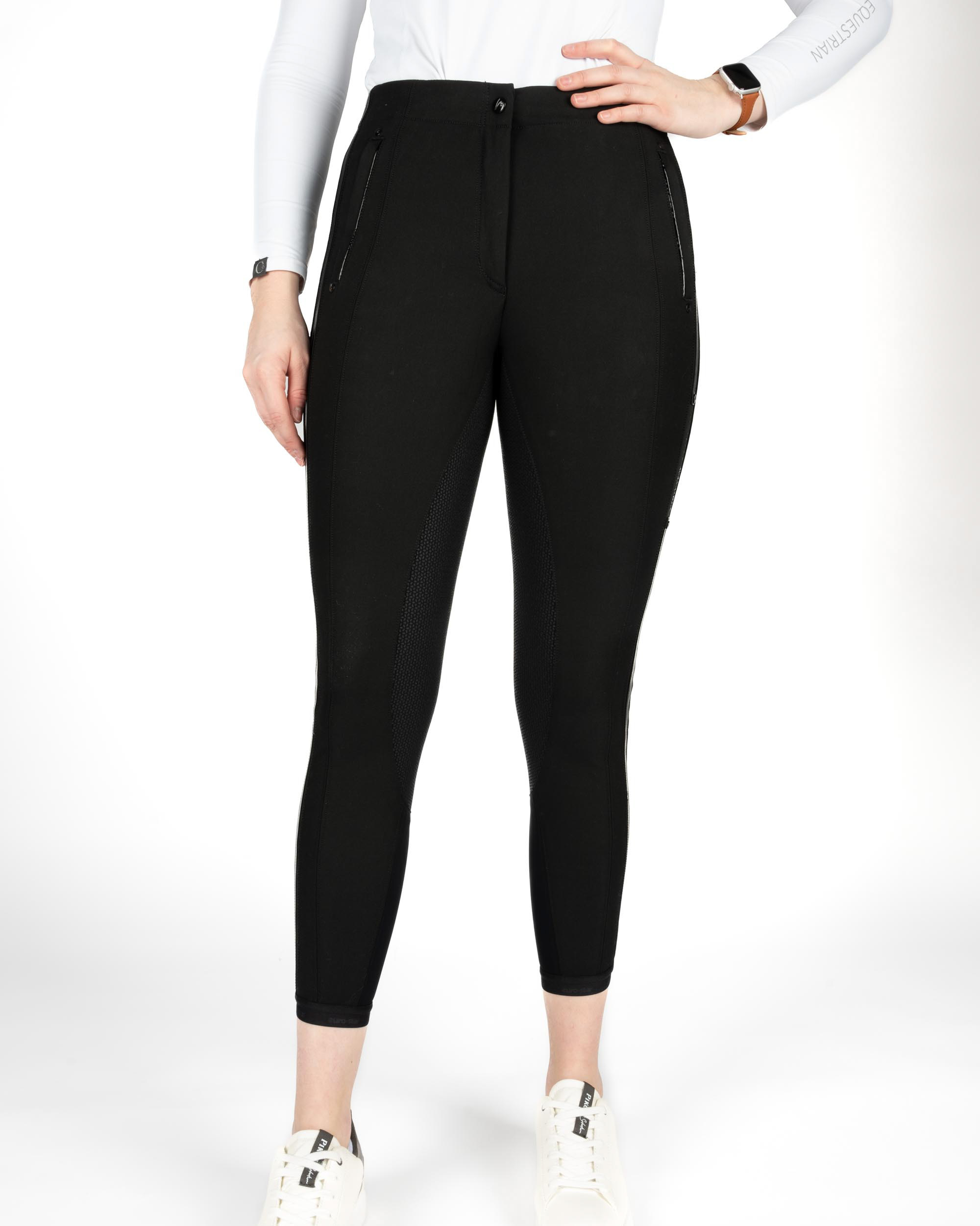 Culotte d'équitation pour femmes Wosha pleine grip en noir