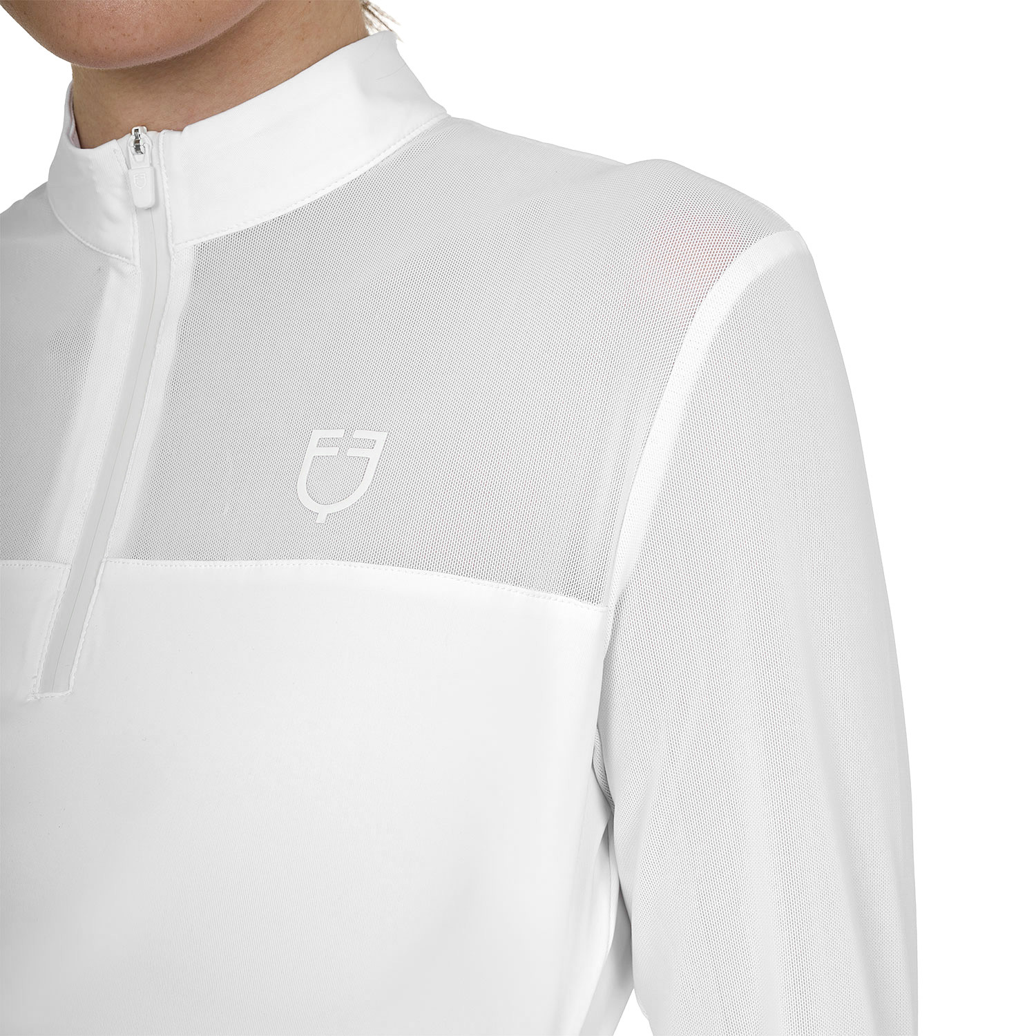Langarm-Turnierpolo für Damen mit Micro-Mesh-Einsätzen
