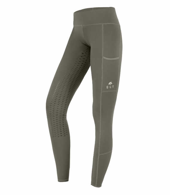 Reitleggings Damen Ella Vollgrip in khaki