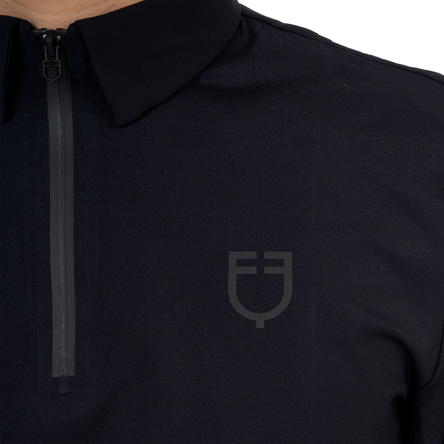 Ridertechnology Herren-Trainingspolo Langarm mit Reißverschluss