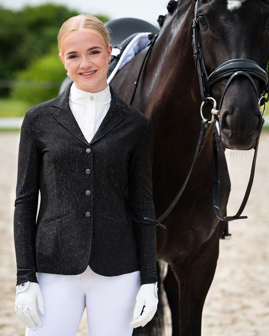 Turniersakko Kynlee in schwarz glitzer