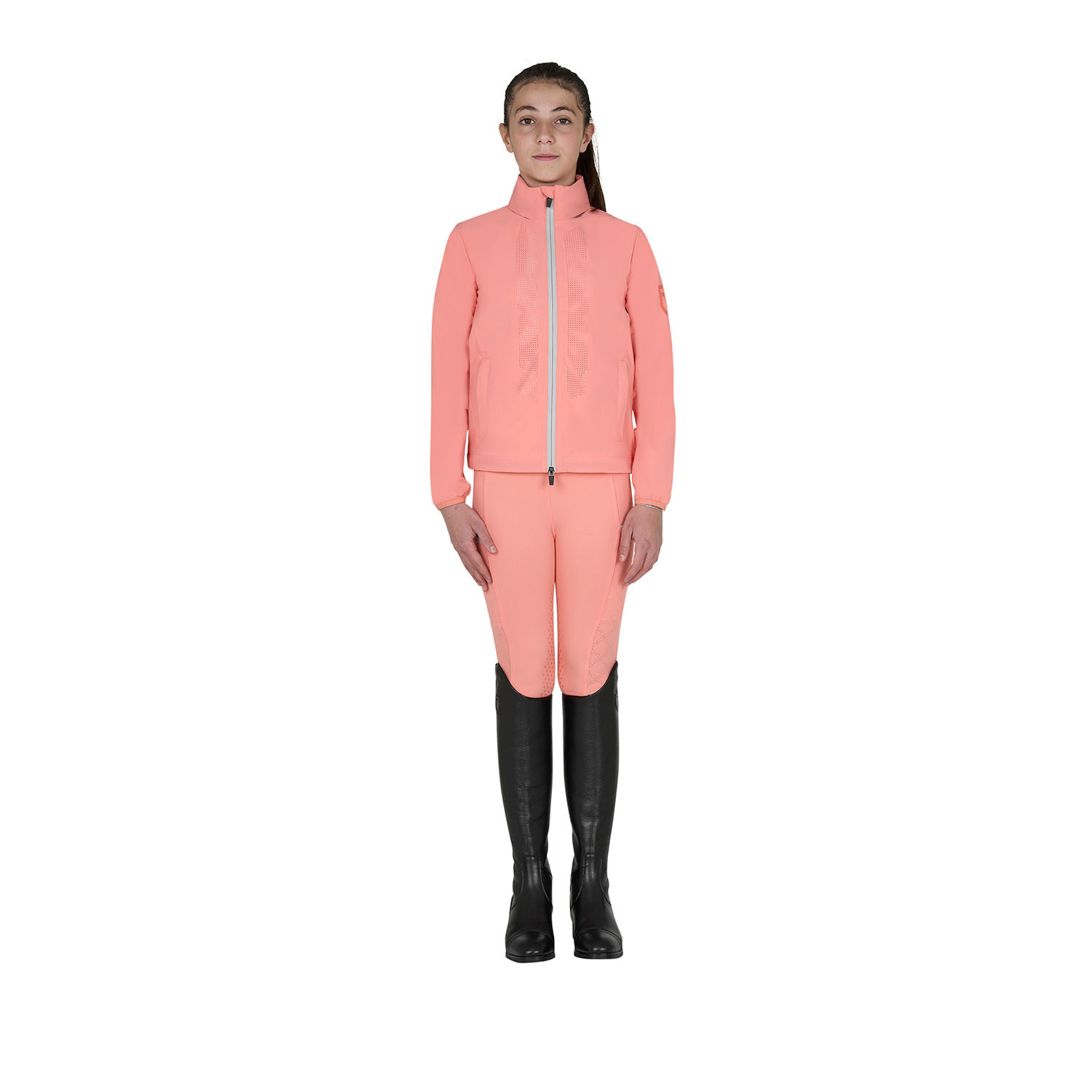 Kinder-Softshelljacke Unisex mit Rückenlogo
