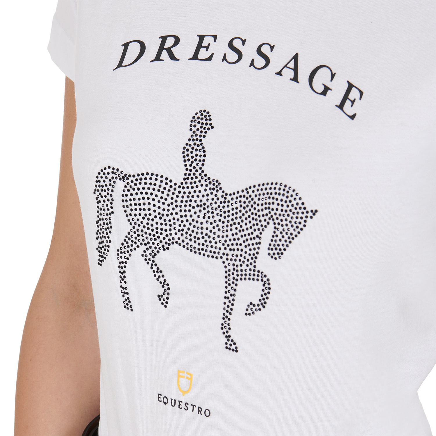 Schmal geschnittenes Damen-Dressur-T-Shirt mit Strass