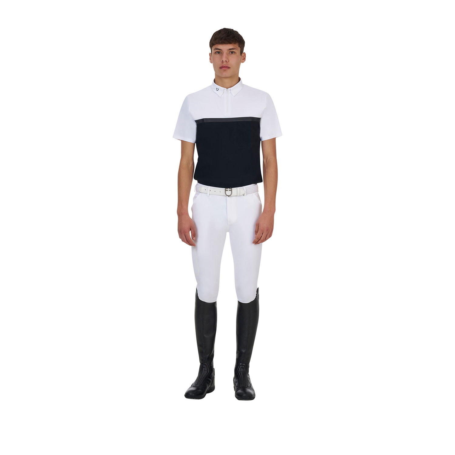 Herren-Turnierpoloshirt mit kurzen Ärmeln und Reißverschluss