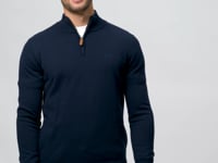 Herren Strickpullover mit Viertelreißverschluss