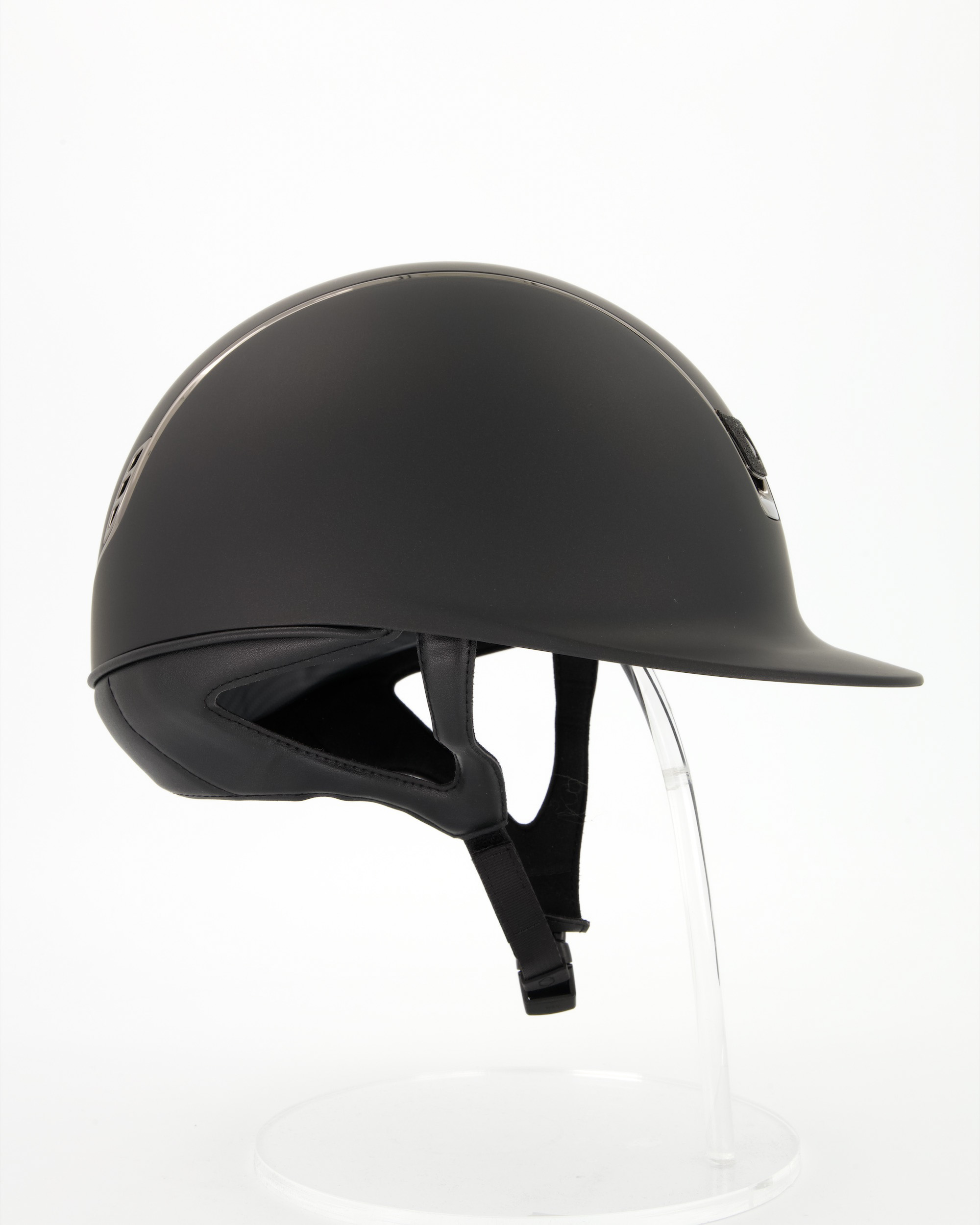 Riding helmet 2.0 Shadowmatt Trim Black Chrome Blason Crystal Fabric Black in black