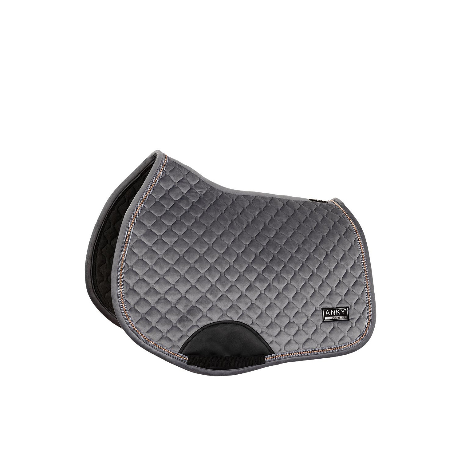 Schabracke Velvet Stones Springen XB23004 in stahlgrau