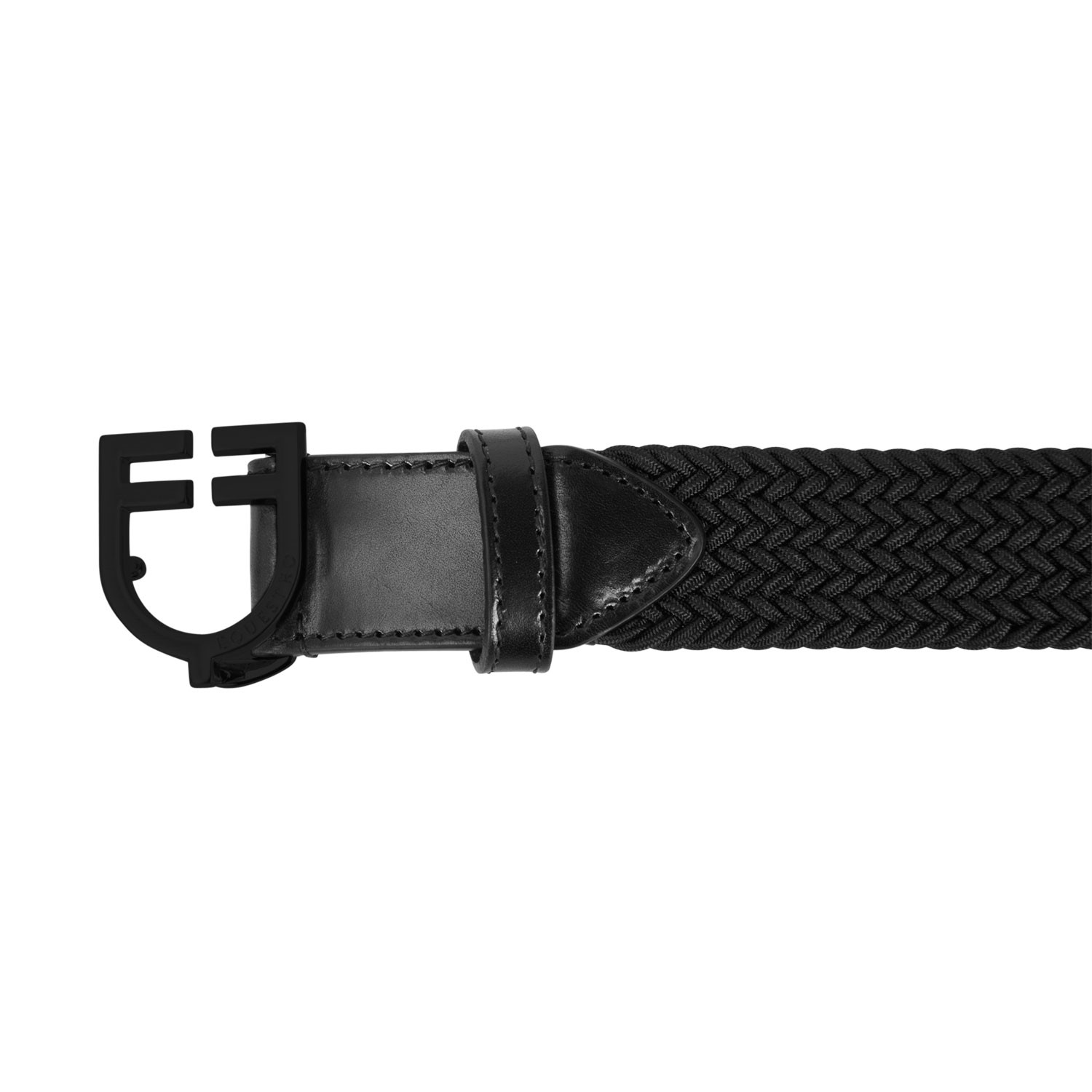 Elastischer Gürtel mit schwarzer Logo-Schnalle