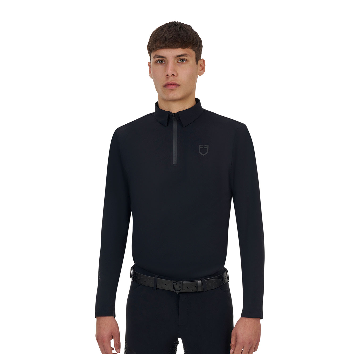 Ridertechnology Herren-Trainingspolo Langarm mit Reißverschluss