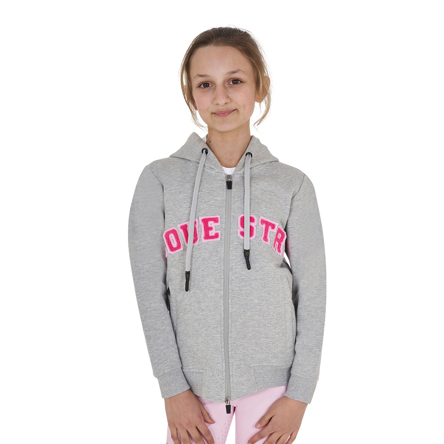 Kinder-Hoodie mit Reißverschluss und Schwamm-Schriftzug