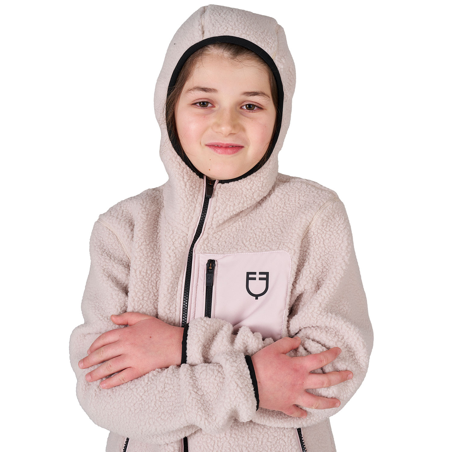 Unisex-Kinder-Teddyfleece-Hoodie mit Reißverschluss
