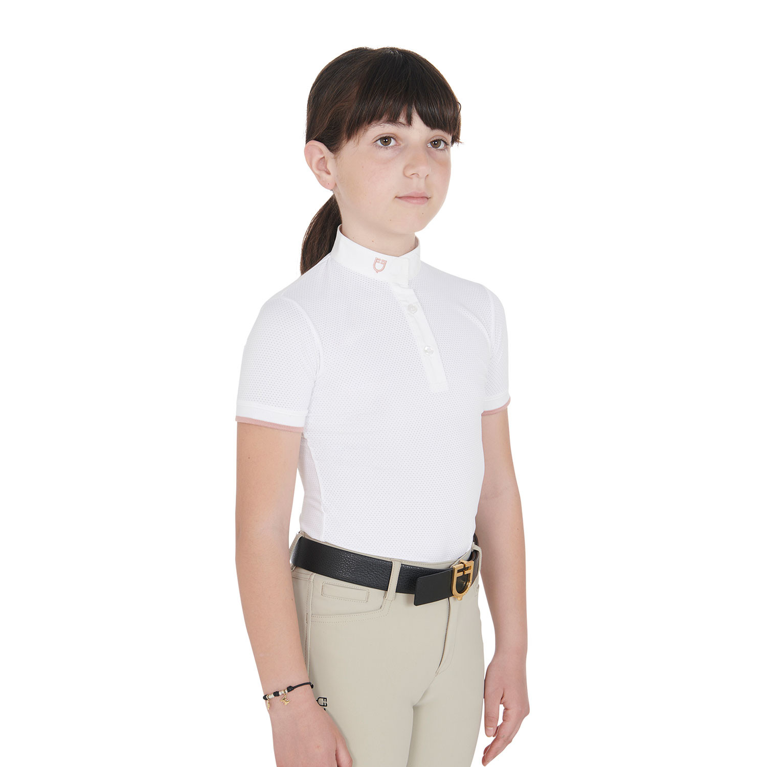 Mädchen-Turnierpolo Slim Fit atmungsaktiv
