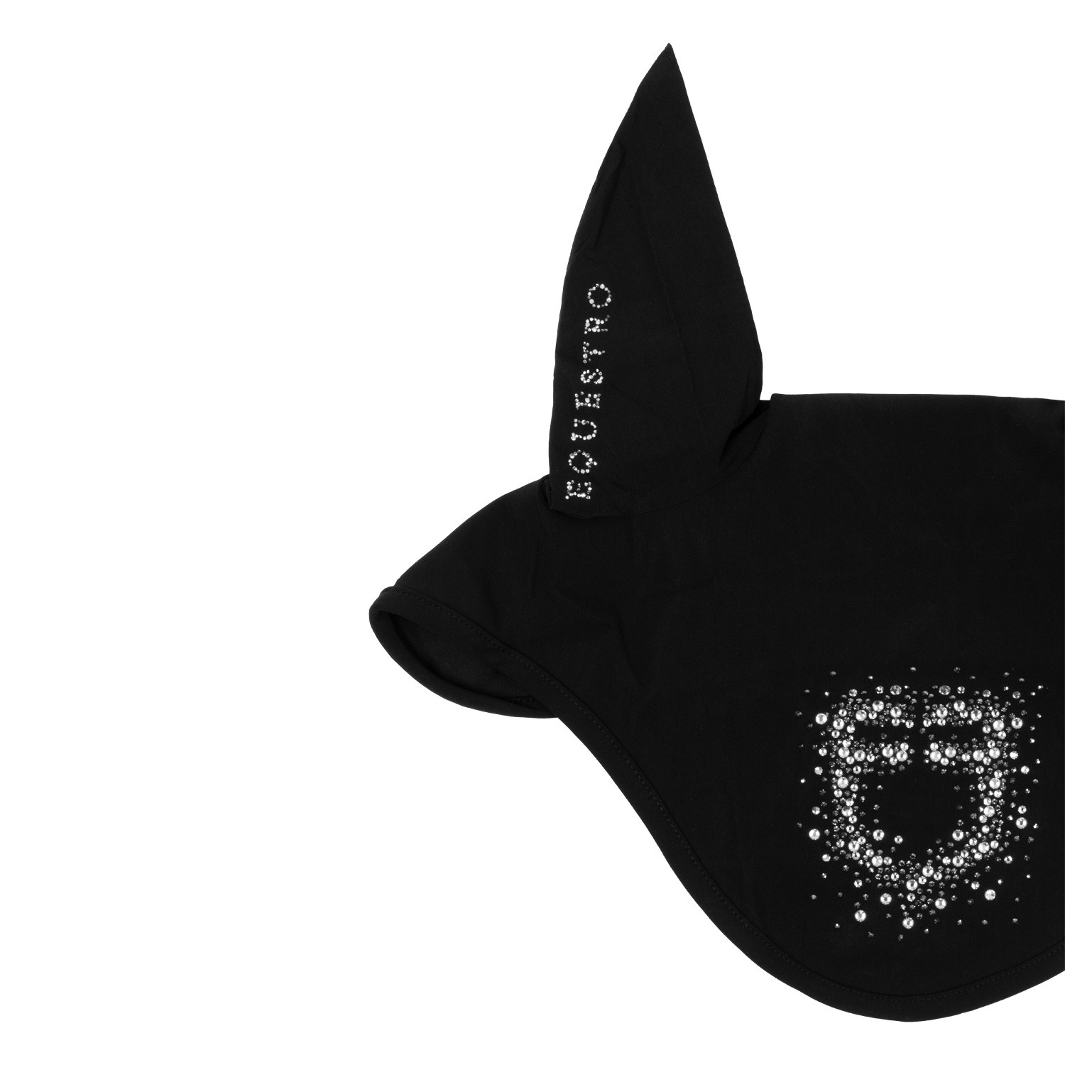 Fliegenhaube aus technischem Gewebe mit Strasslogo
