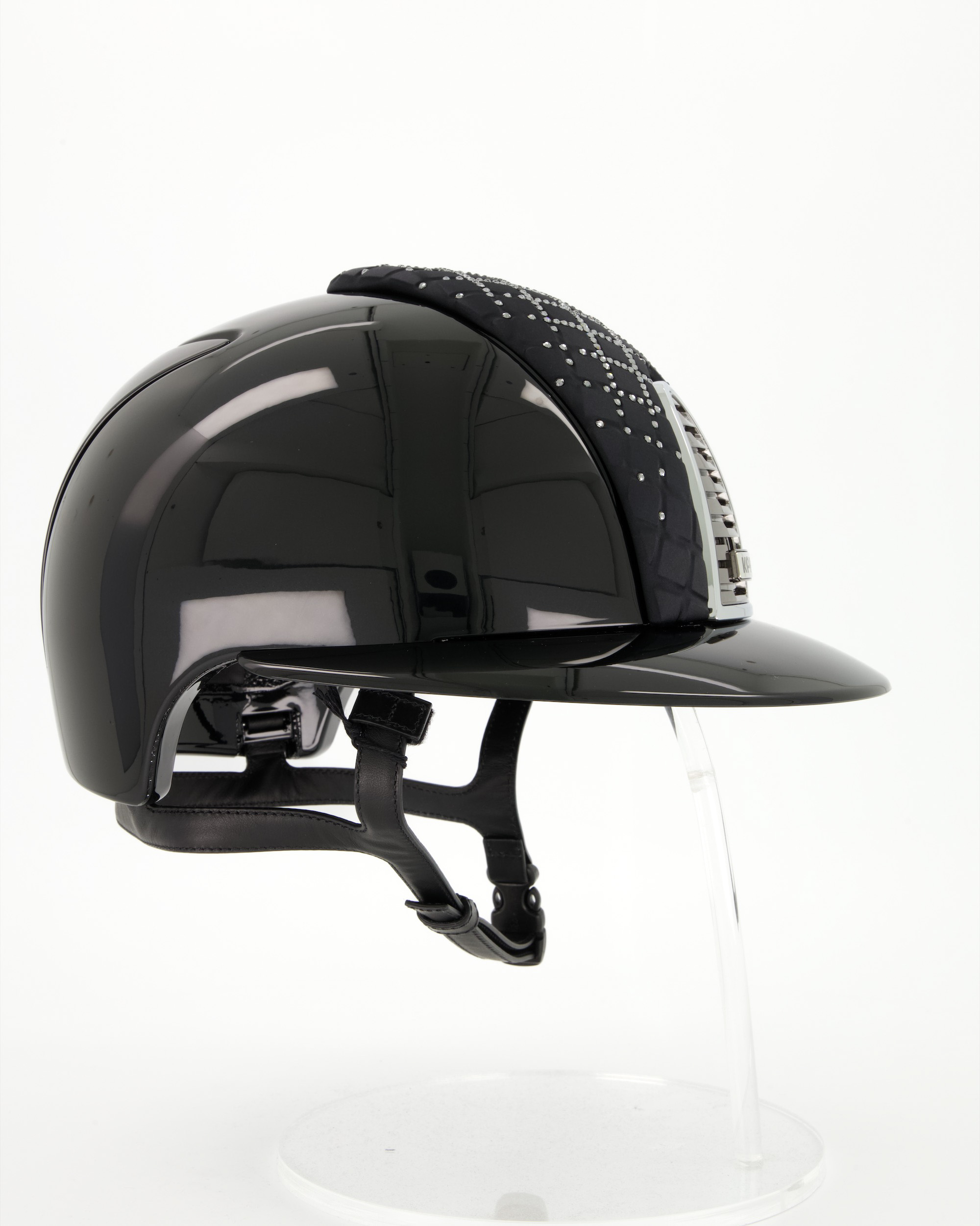 Riding helmet Cromo 2.0 Milano Satin Street Black Polo in black