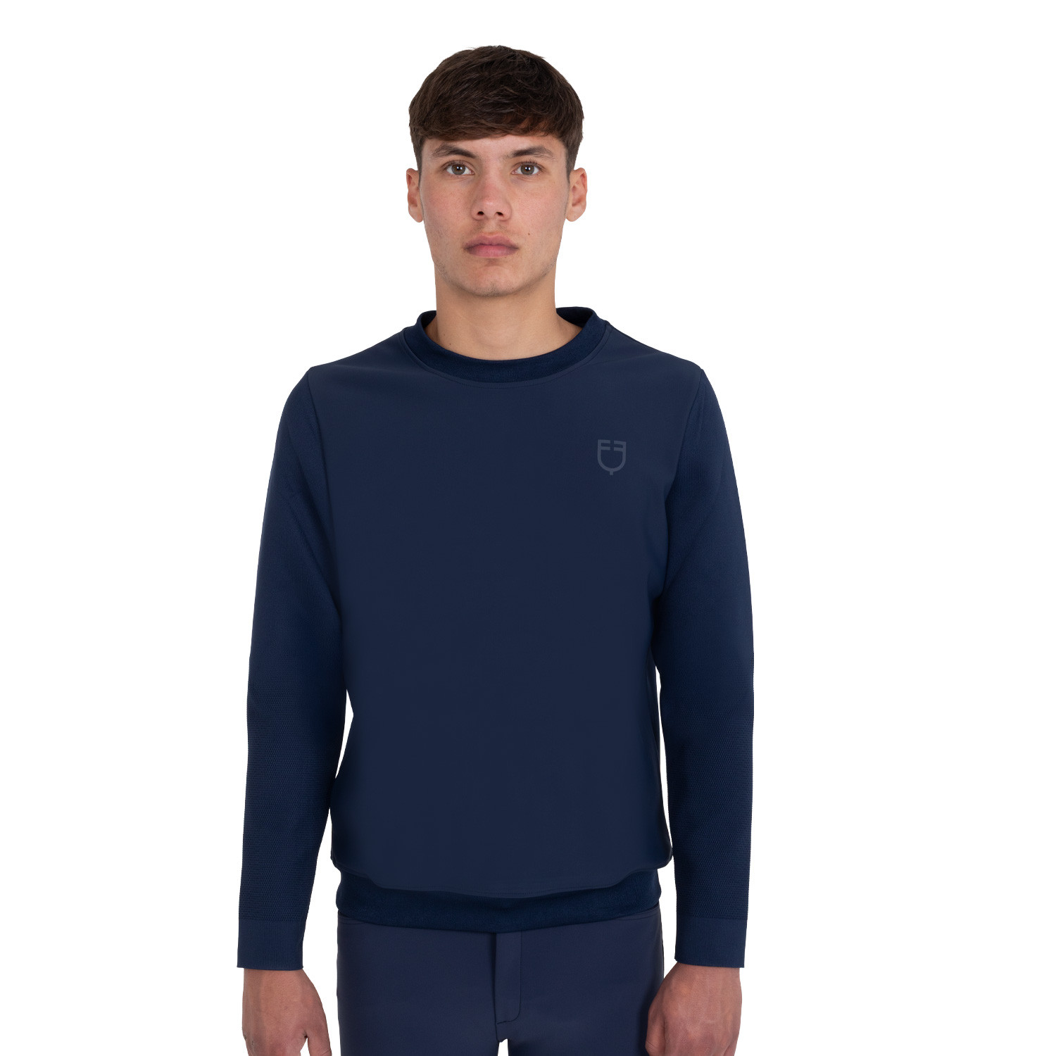 Technisches Rundhalssweatshirt für Herren mit Micro-Mesh-Einsätzen