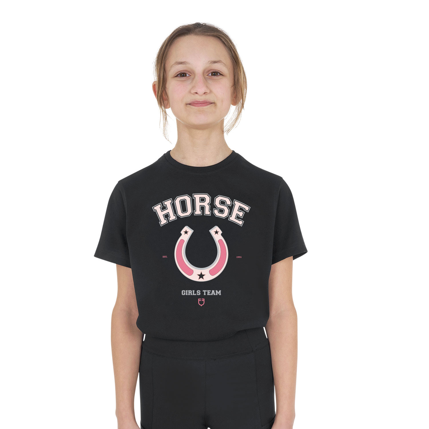 Baumwoll-T-Shirt Horse Team für Mädchen